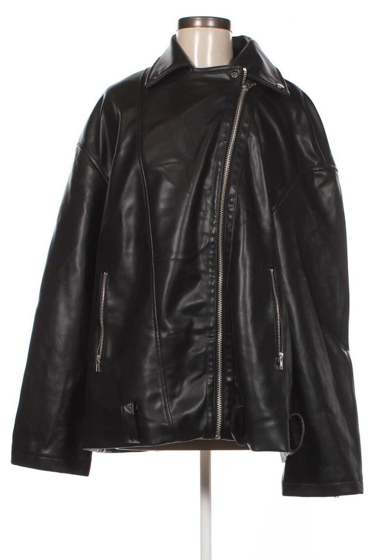 Γυναικείο δερμάτινο μπουφάν ASOS, Μέγεθος XL, Χρώμα Μαύρο, Τιμή 16,70 €