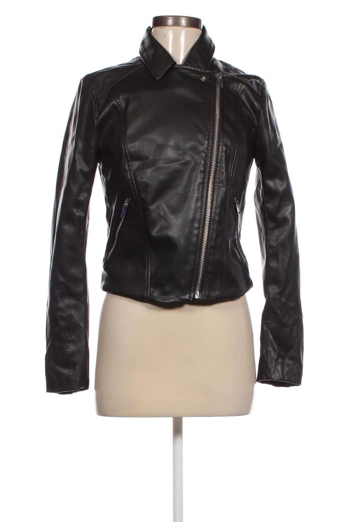 Dámska kožená bunda  H&M Divided, Veľkosť M, Farba Čierna, Cena  27,78 €
