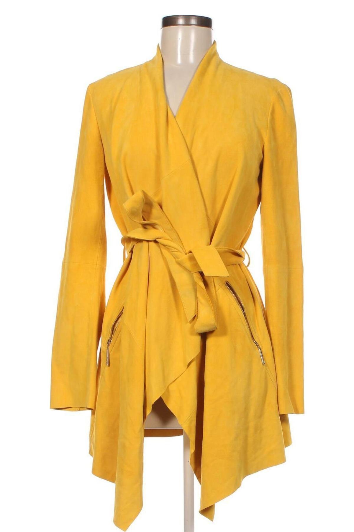 Γυναικείο δερμάτινο μπουφάν Liu Jo, Μέγεθος S, Χρώμα Κίτρινο, Τιμή 132,45 €