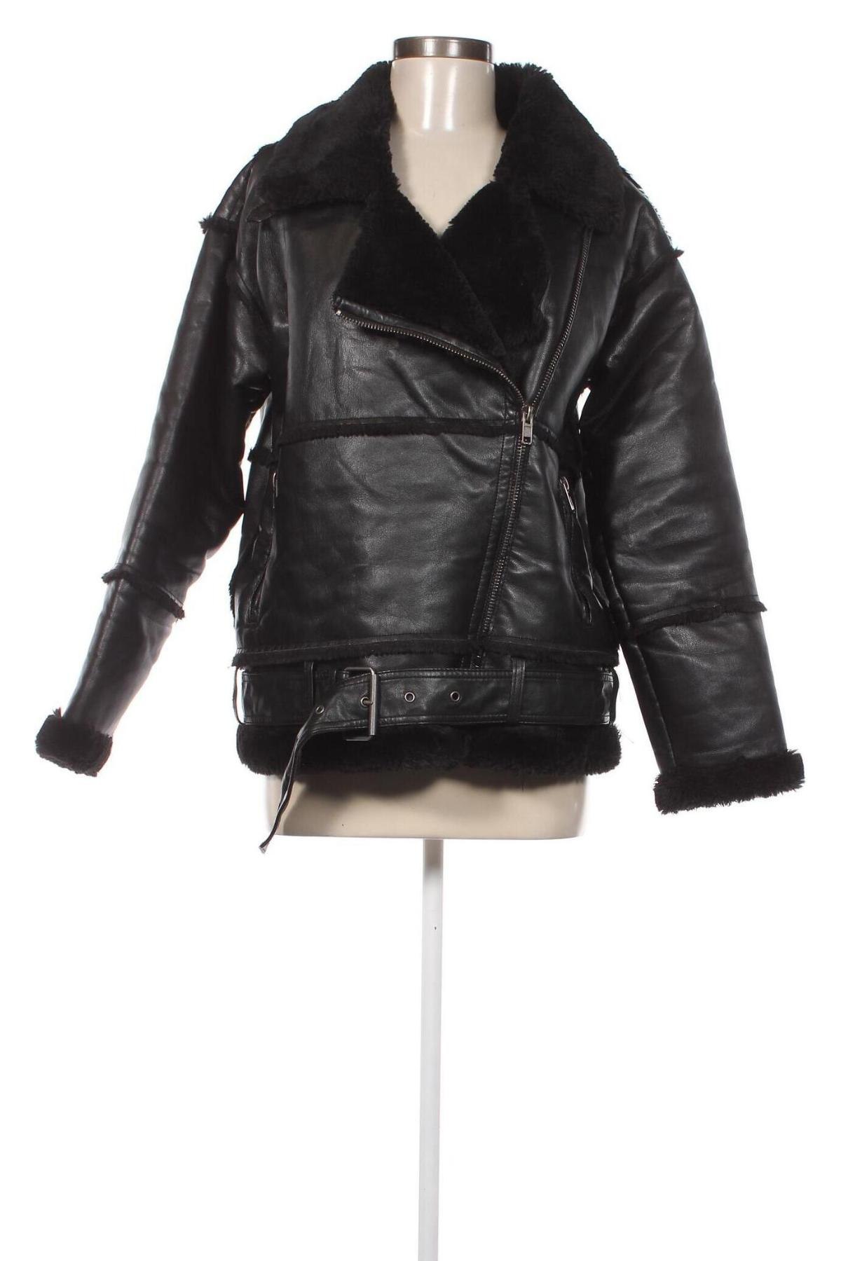 Dámská kožená bunda  Monki, Velikost S, Barva Černá, Cena  430,00 Kč