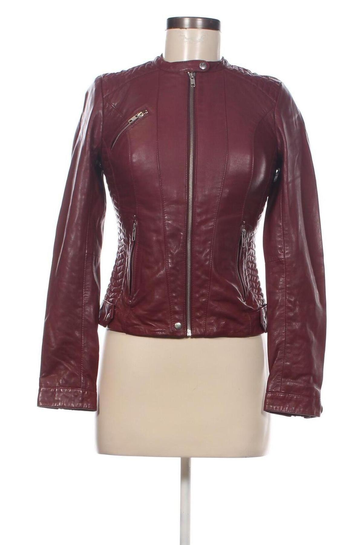 Dámska kožená bunda  Naf Naf, Veľkosť XS, Farba Červená, Cena  168,04 €