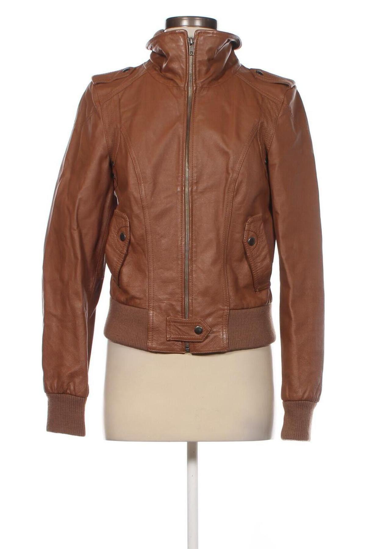 Dámska kožená bunda  ONLY, Veľkosť M, Farba Hnedá, Cena  25,73 €