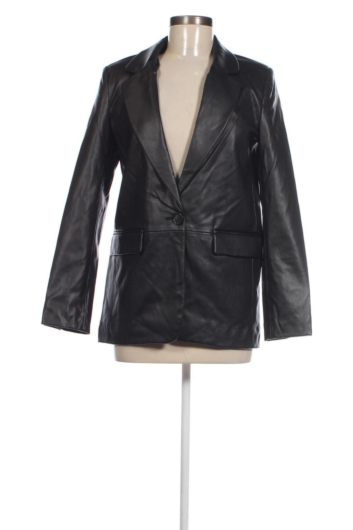Dámska kožená bunda  Pull&Bear, Veľkosť S, Farba Čierna, Cena  26,88 €