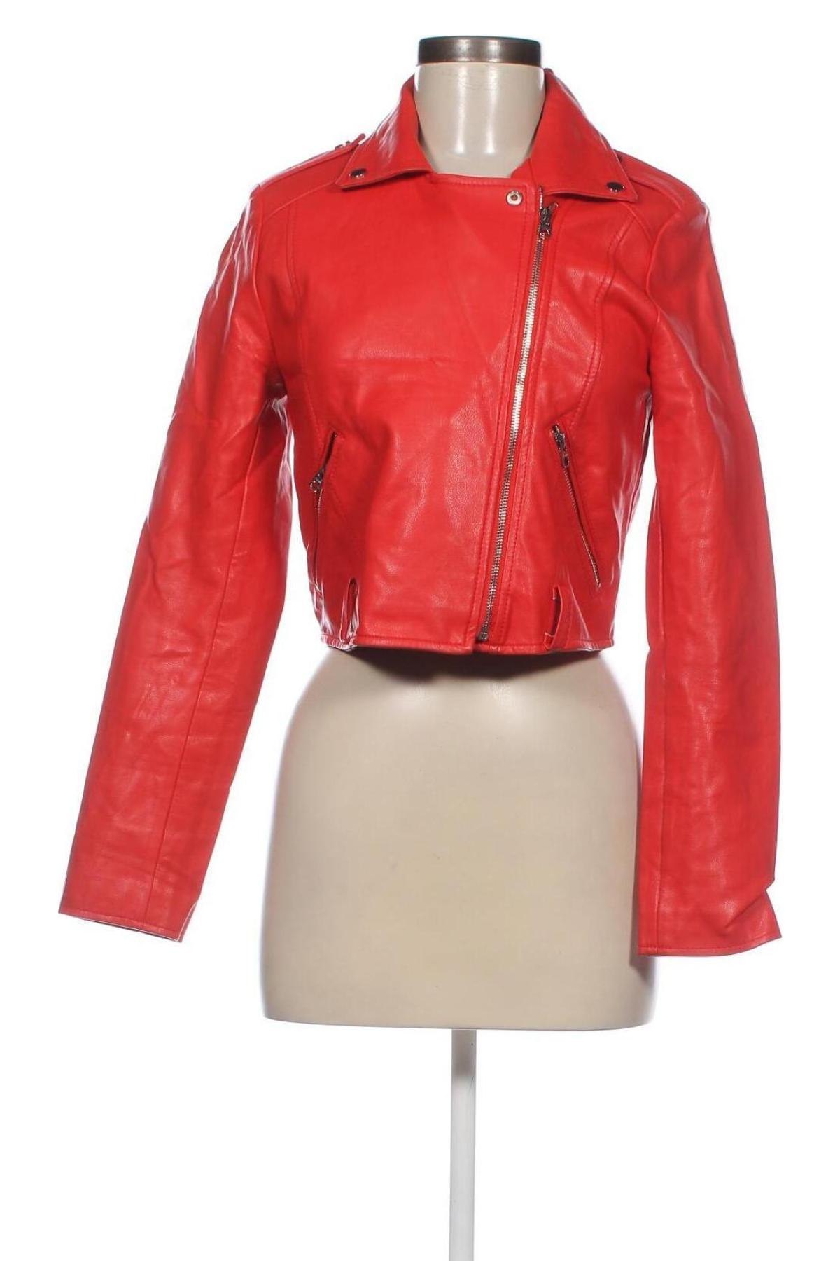Dámská kožená bunda  Pull&Bear, Velikost S, Barva Červená, Cena  469,00 Kč