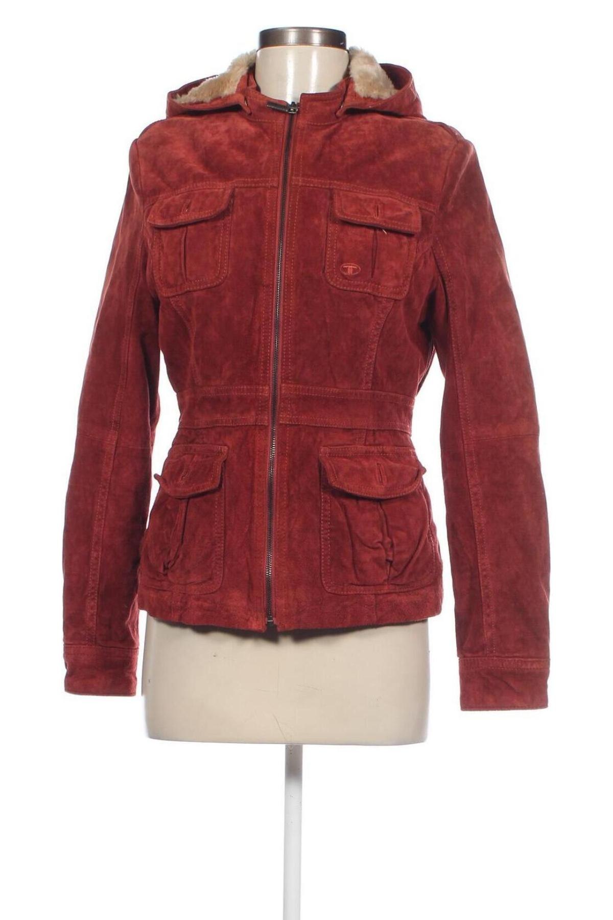 Γυναικείο δερμάτινο μπουφάν Tom Tailor, Μέγεθος S, Χρώμα Κόκκινο, Τιμή 88,45 €