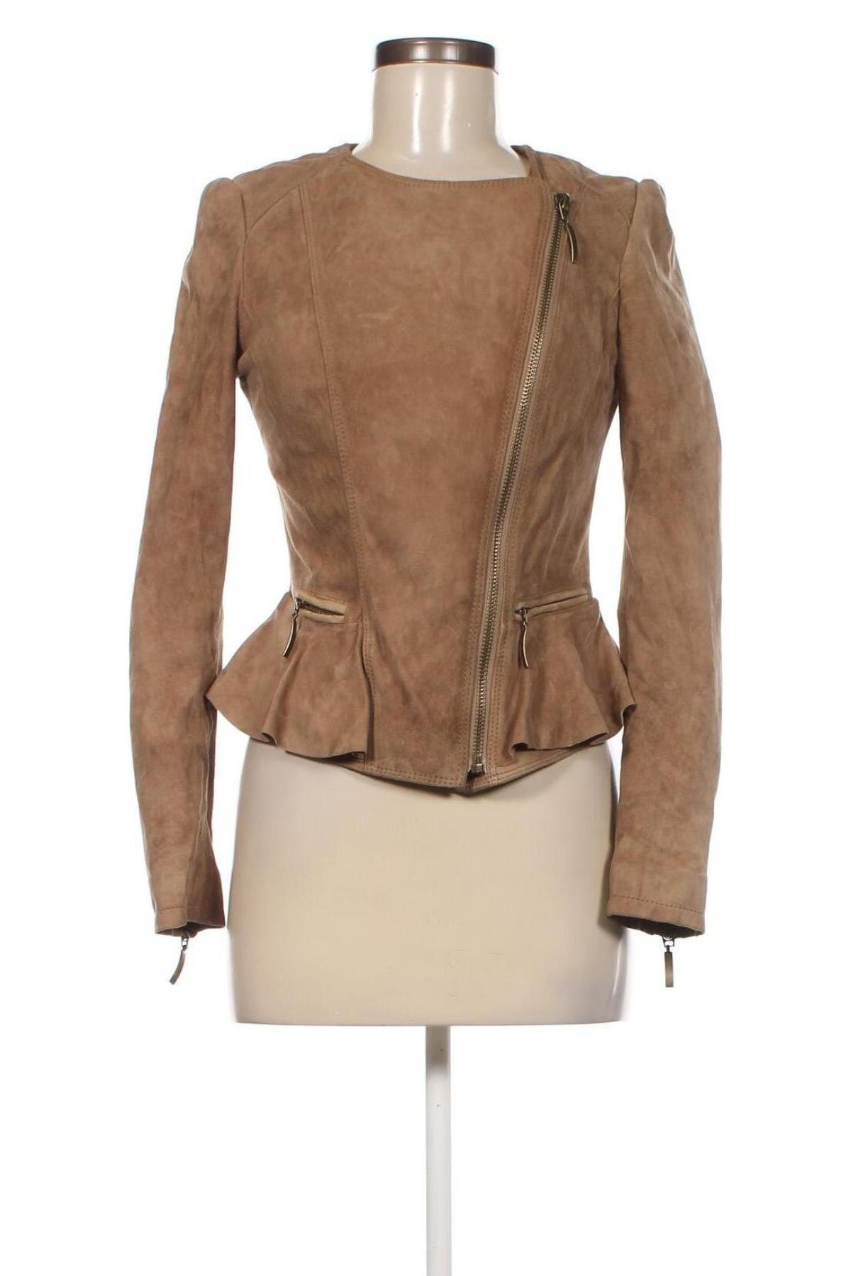 Damen Lederjacke Zara, Größe S, Farbe Braun, Preis € 23,99