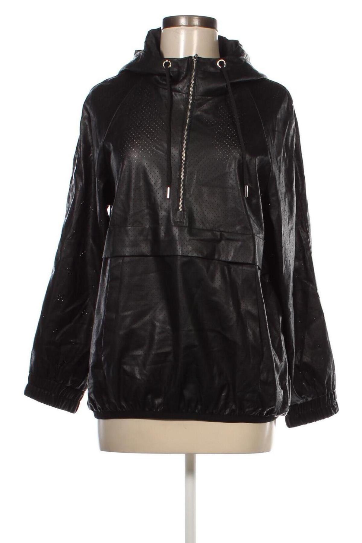 Дамско кожено яке Zara, Размер L, Цвят Черен, Цена 41,00 лв.