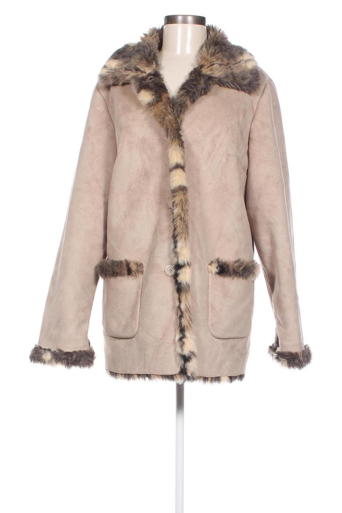 Дамско палто, Размер L, Цвят Бежов, Цена 51,36 лв.