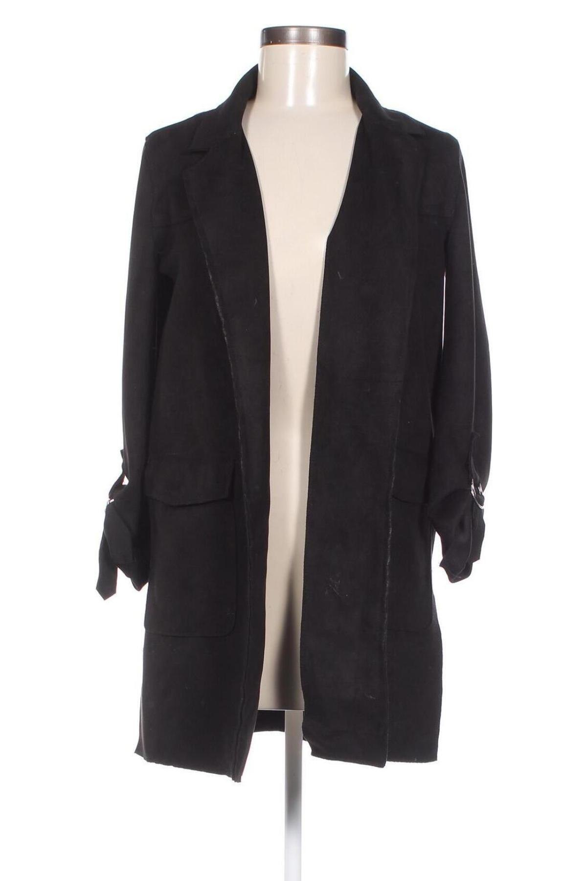 Γυναικείο παλτό Bershka, Μέγεθος XS, Χρώμα Μαύρο, Τιμή 19,80 €