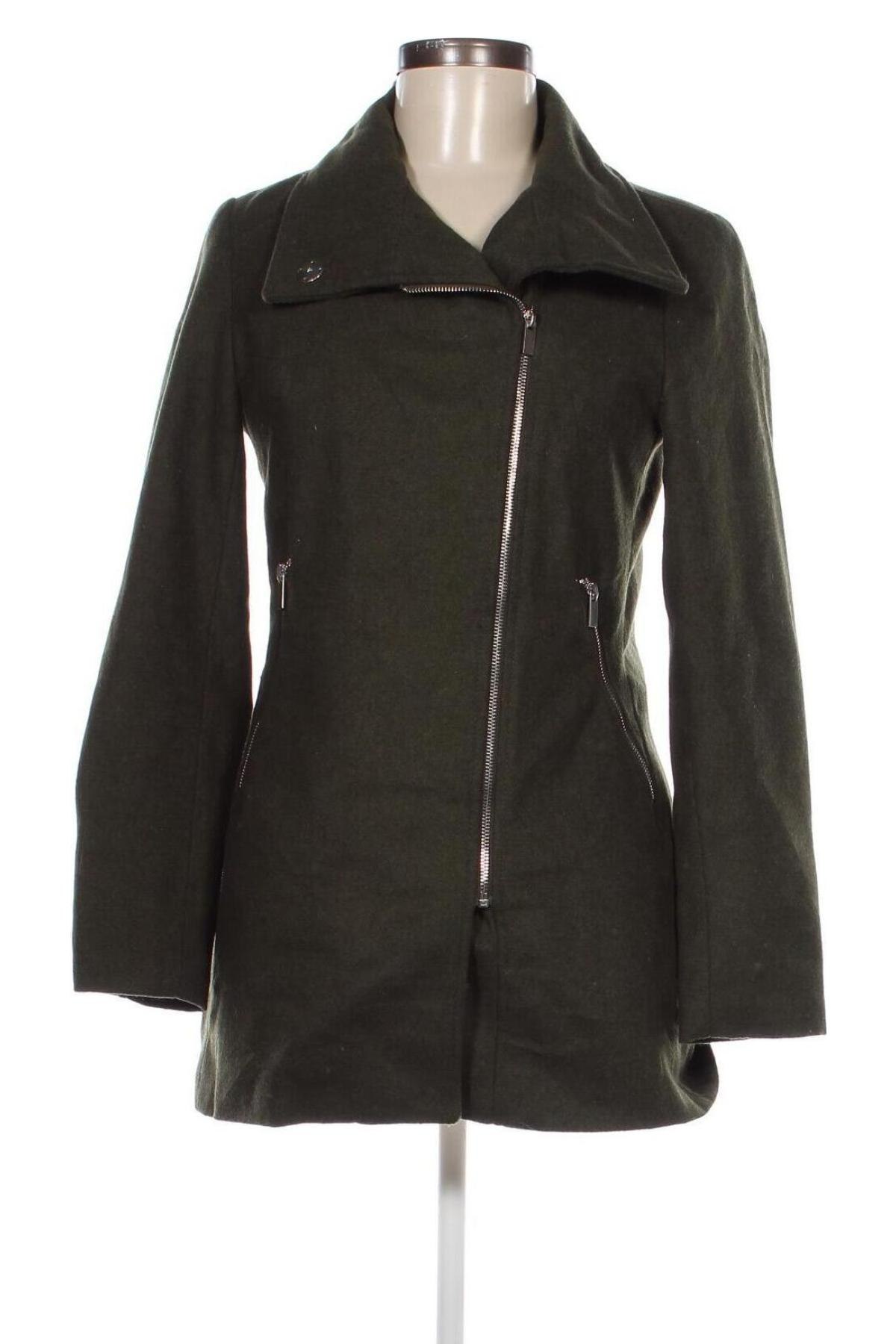 Γυναικείο παλτό Bershka, Μέγεθος S, Χρώμα Πράσινο, Τιμή 31,11 €