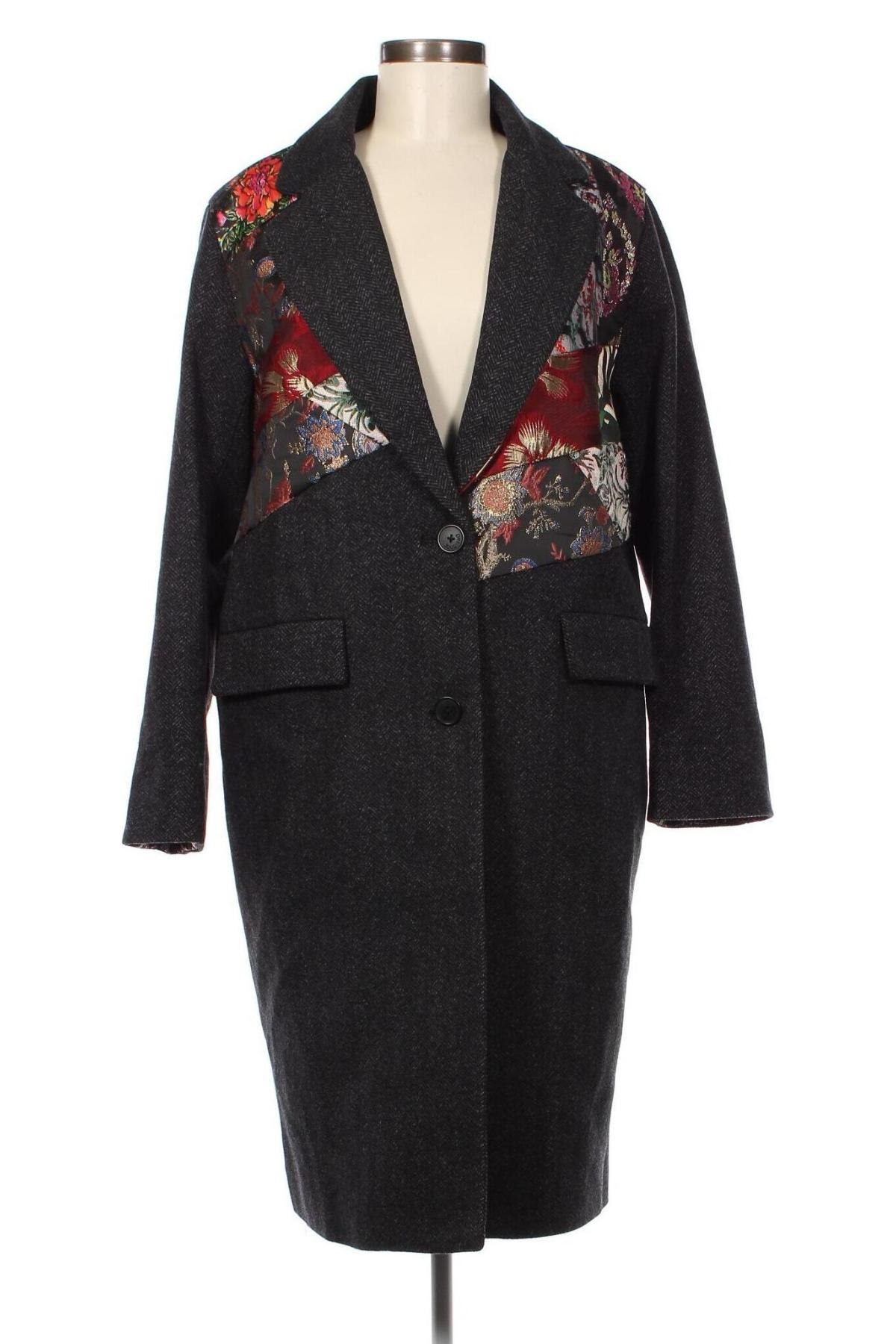 Γυναικείο παλτό Desigual, Μέγεθος L, Χρώμα Γκρί, Τιμή 98,76 €