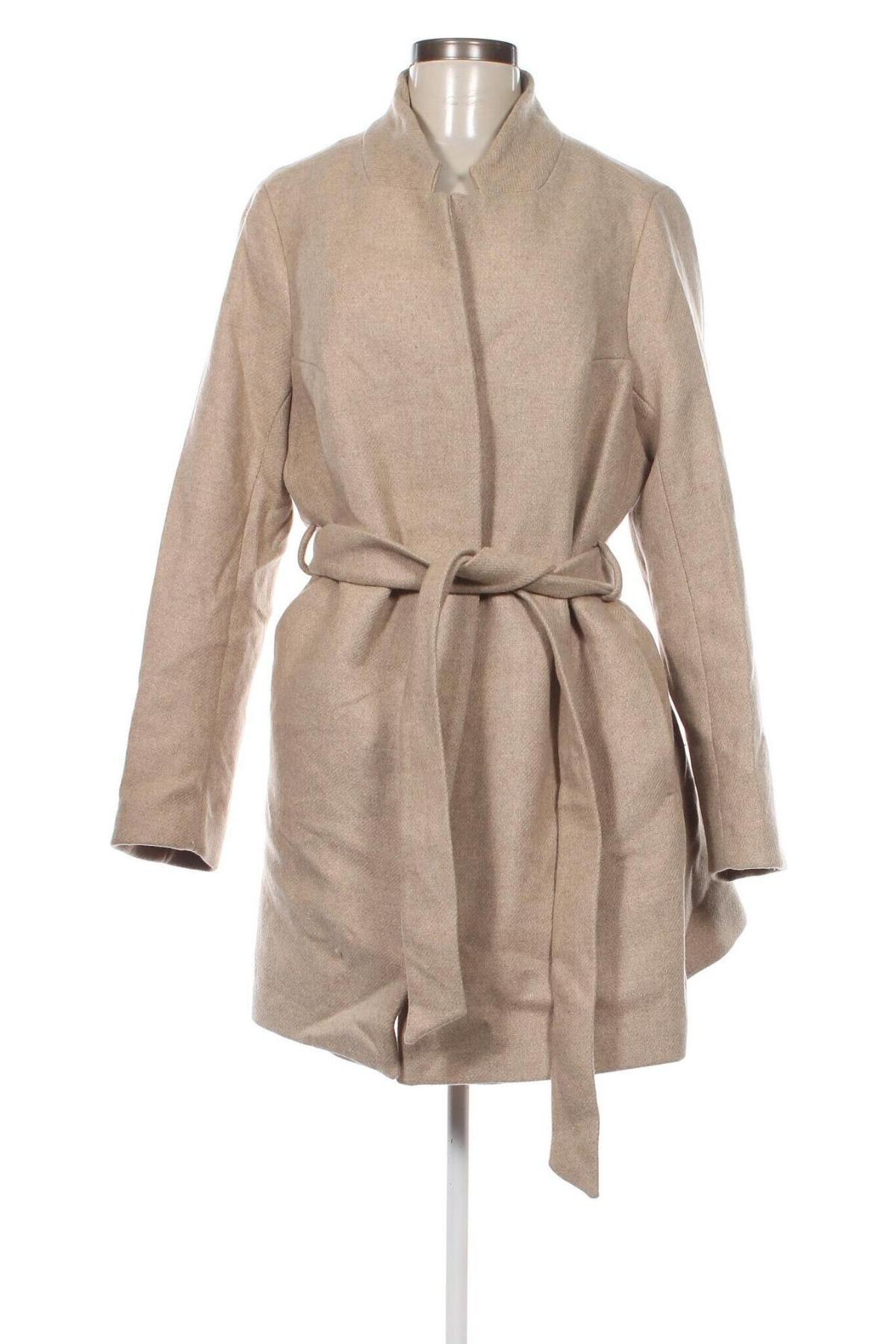 Дамско палто H&M, Размер XL, Цвят Бежов, Цена 17,12 лв.
