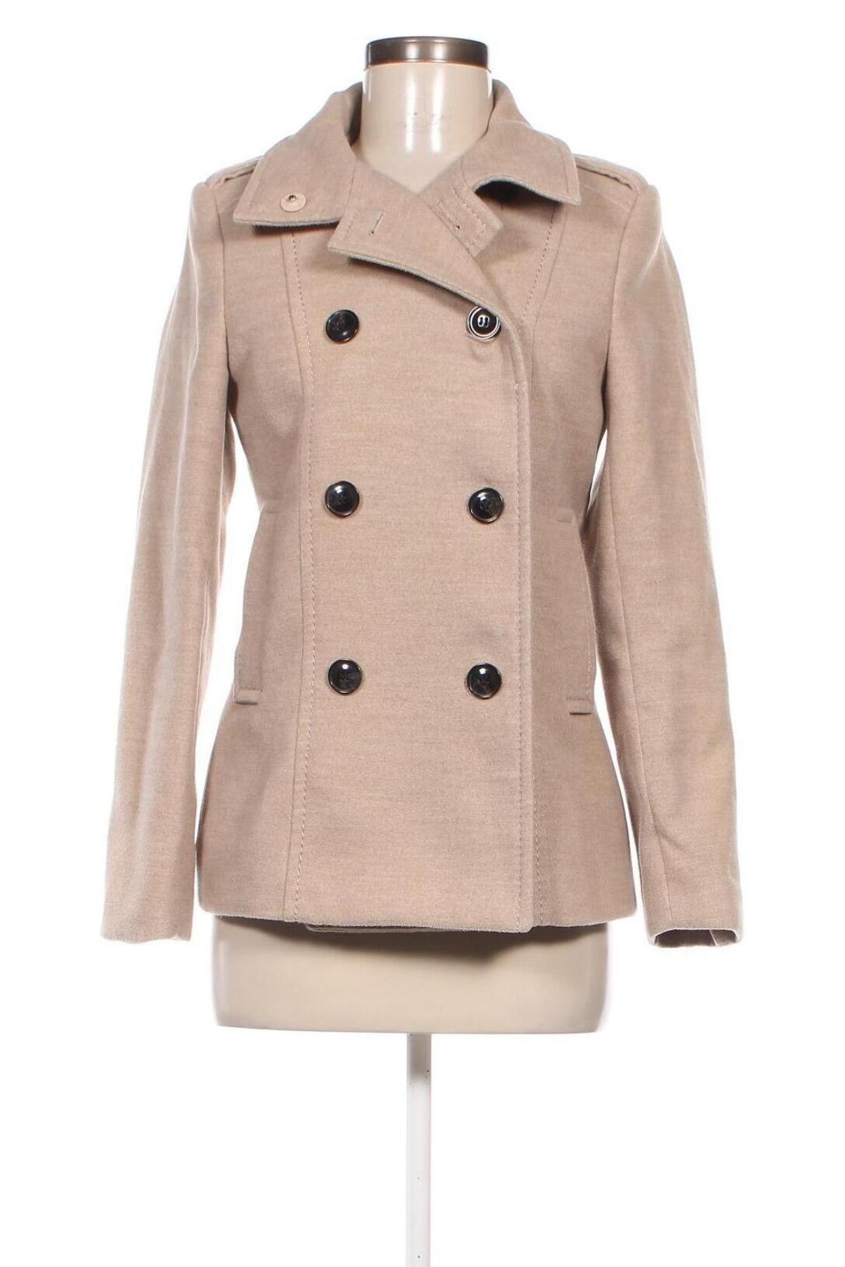 Дамско палто H&M, Размер S, Цвят Бежов, Цена 80,27 лв.