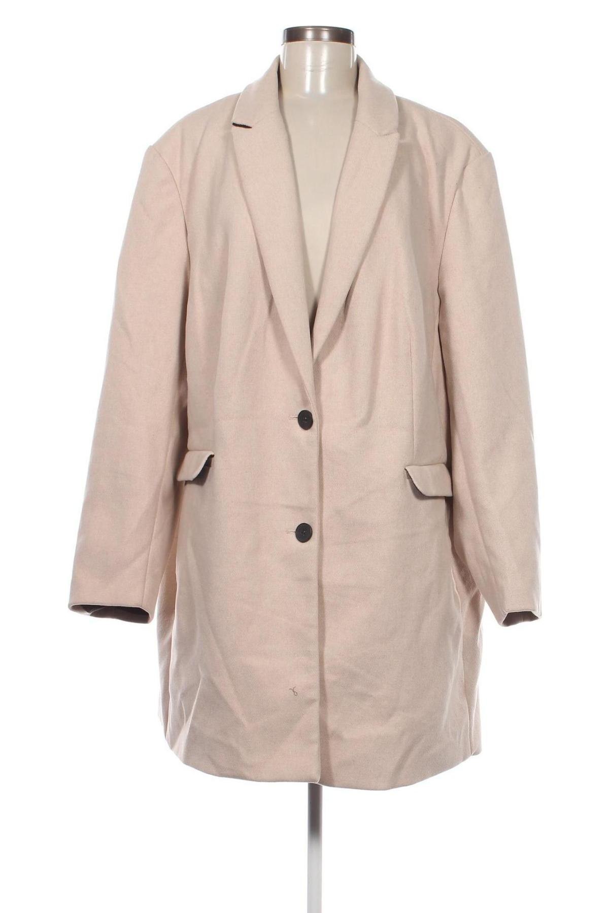 Дамско палто Kiabi, Размер 5XL, Цвят Екрю, Цена 37,45 лв.