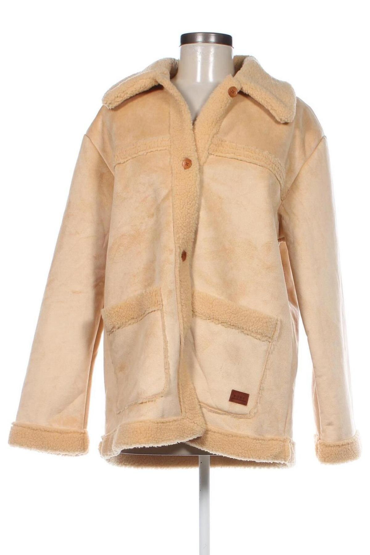Γυναικείο παλτό Roxy, Μέγεθος L, Χρώμα  Μπέζ, Τιμή 55,46 €