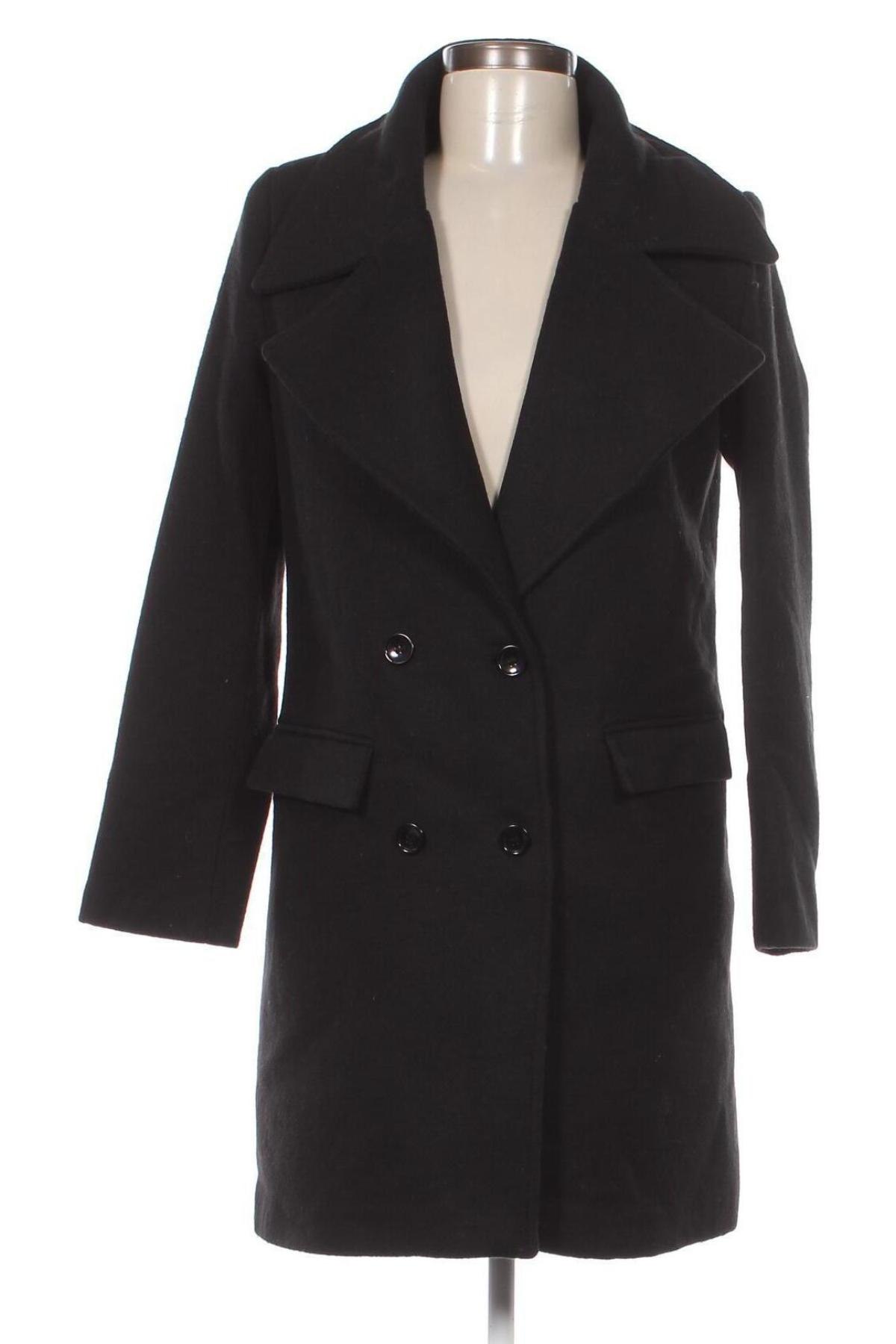 Дамско палто Trendyol, Размер XS, Цвят Черен, Цена 54,75 лв.