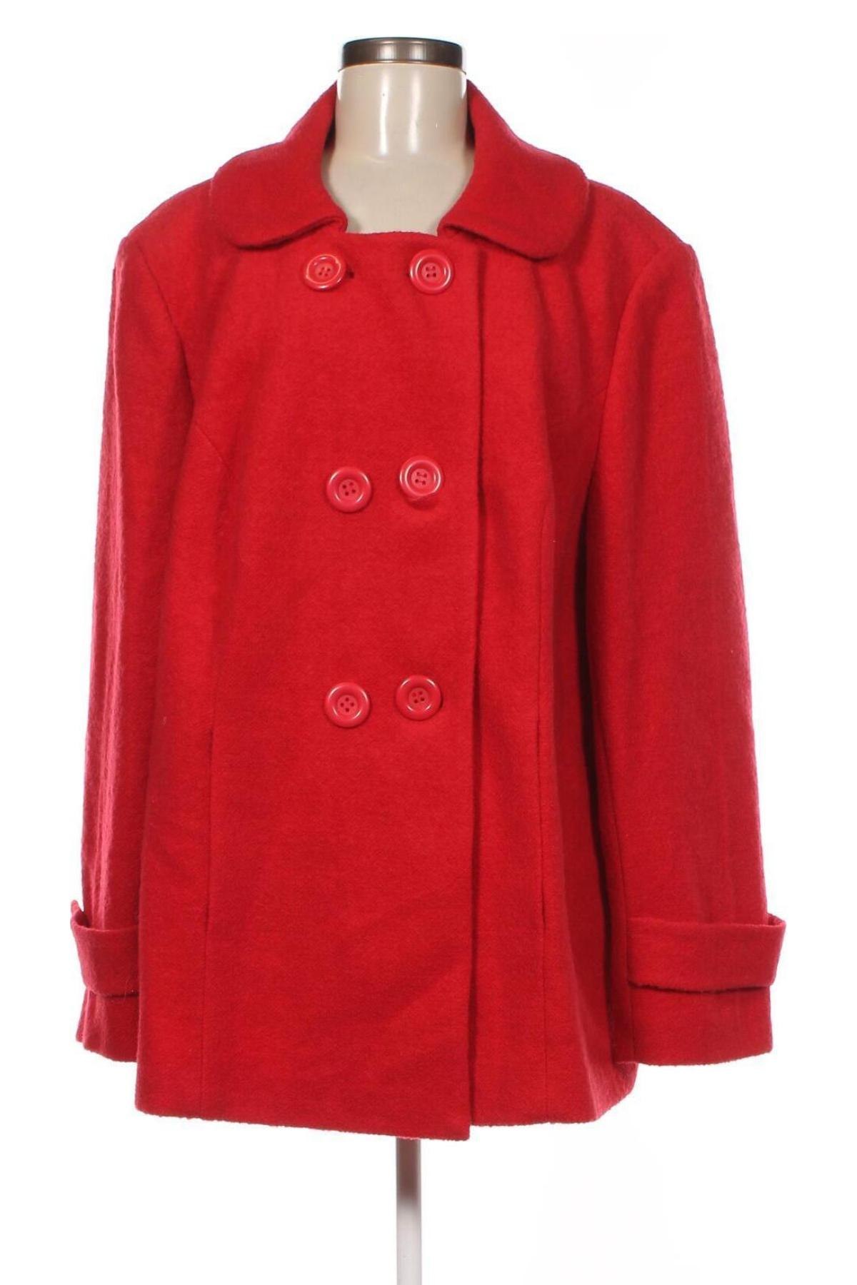 Дамско палто Ulla Popken, Размер 3XL, Цвят Червен, Цена 60,20 лв.