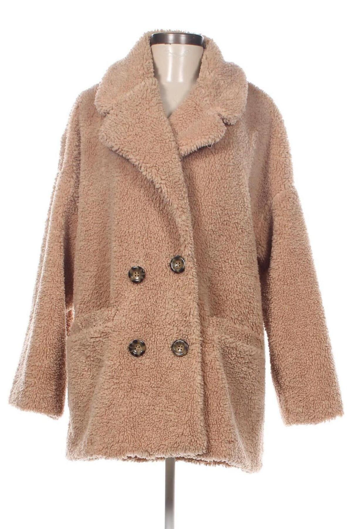 Дамско палто Zara, Размер M, Цвят Бежов, Цена 30,60 лв.