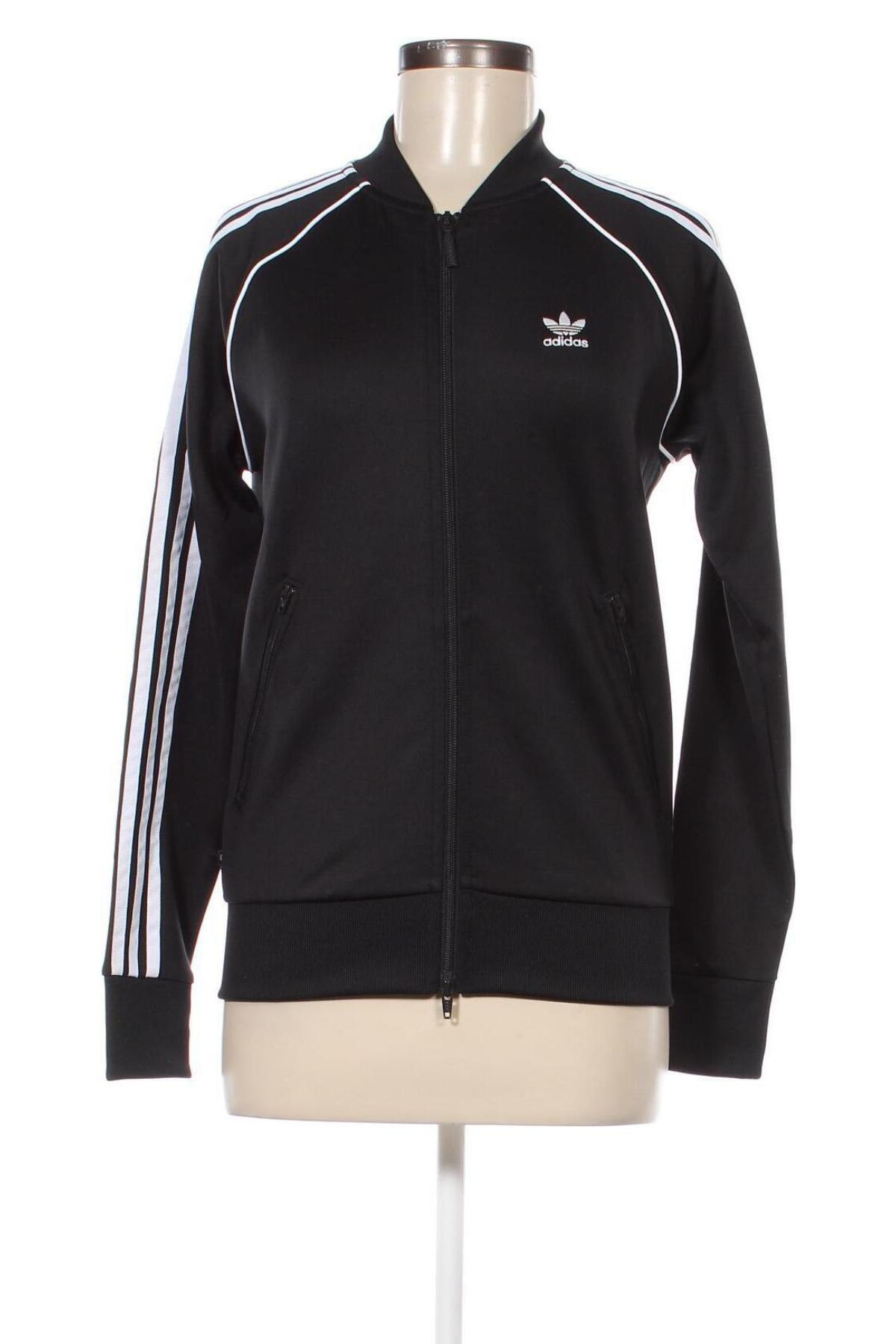 Дамско спортно горнище Adidas, Размер L, Цвят Черен, Цена 28,08 лв.