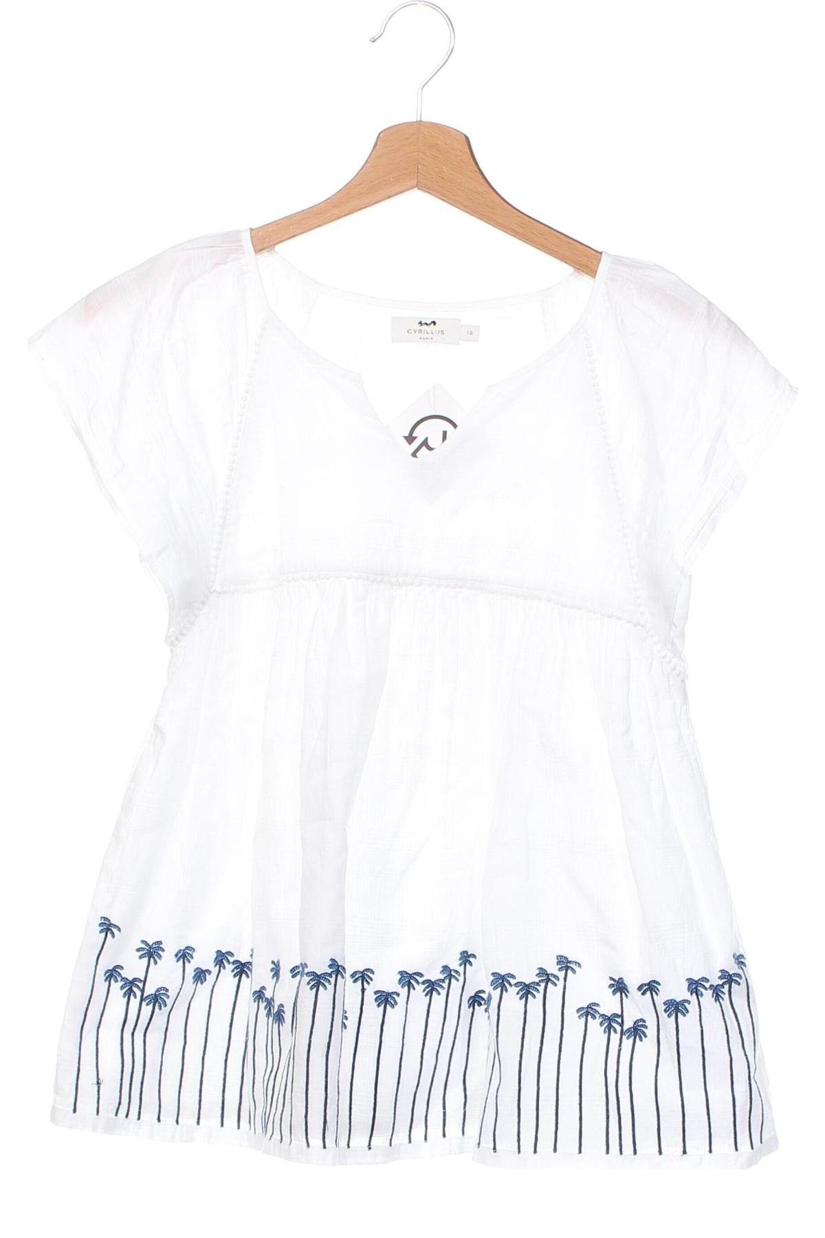 Детска блуза Cyrillus, Размер 11-12y/ 152-158 см, Цвят Бял, Цена 29,33 лв.