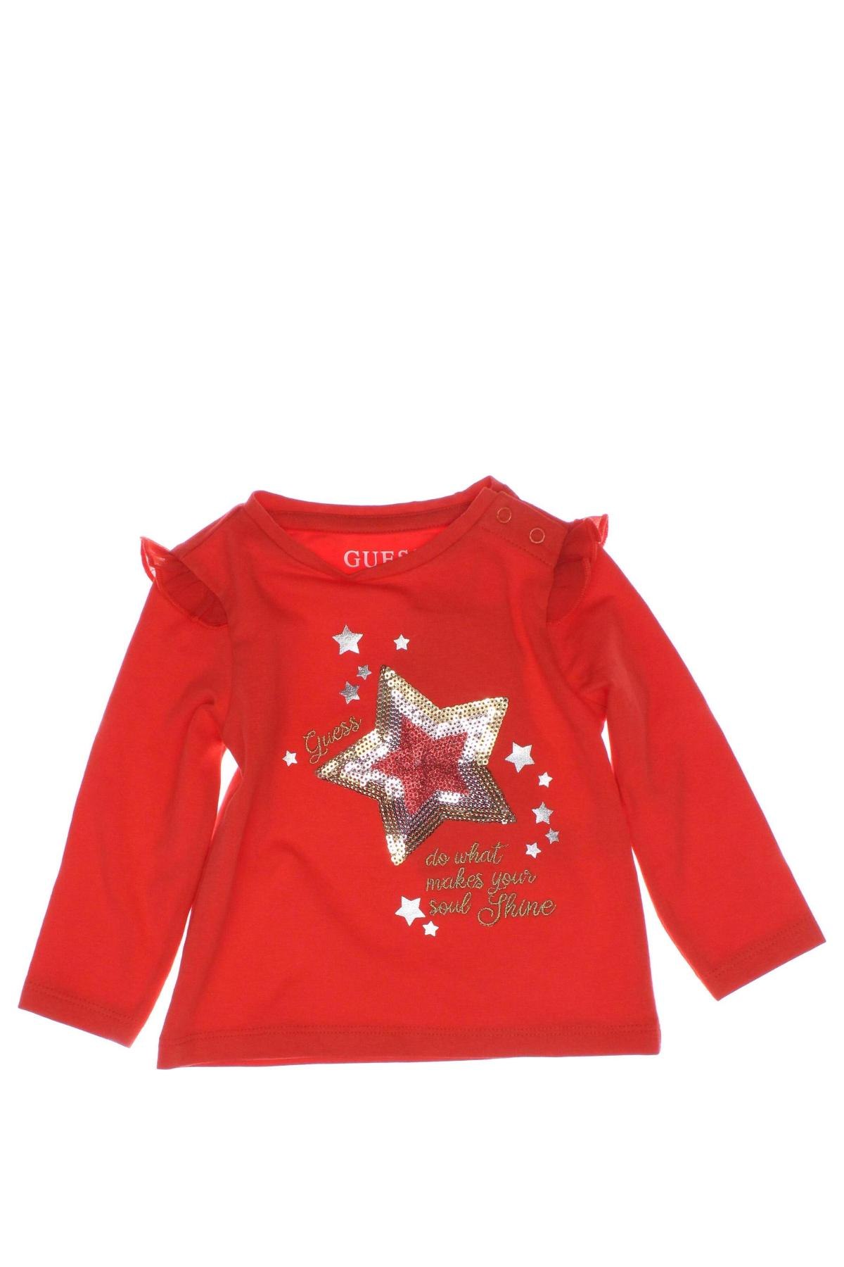 Bluză pentru copii Guess, Mărime 3-6m/ 62-68 cm, Culoare Roșu, Preț 202,63 Lei