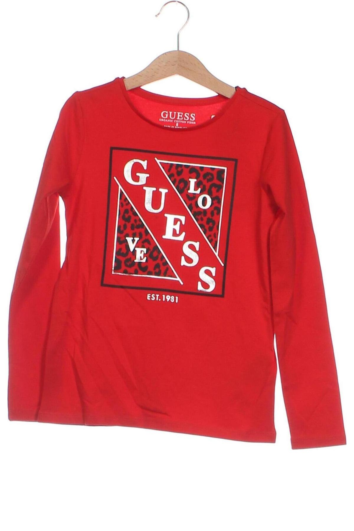 Παιδική μπλούζα Guess, Μέγεθος 7-8y/ 128-134 εκ., Χρώμα Κόκκινο, Τιμή 21,83 €