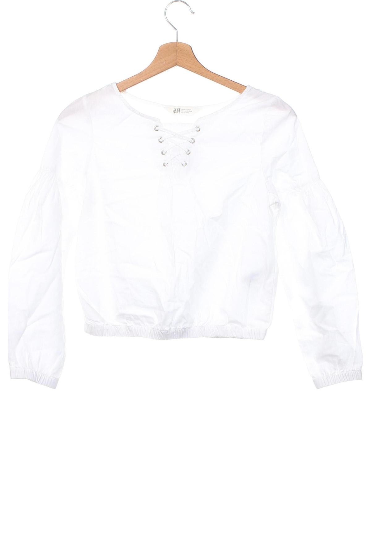 Детска блуза H&M, Размер 10-11y/ 146-152 см, Цвят Бял, Цена 5,64 лв.