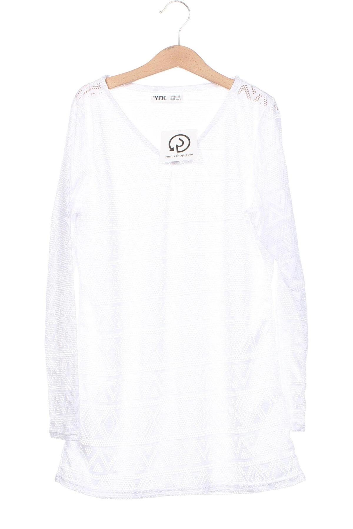Kinder Shirt Y.F.K., Größe 10-11y/ 146-152 cm, Farbe Weiß, Preis 2,10 €