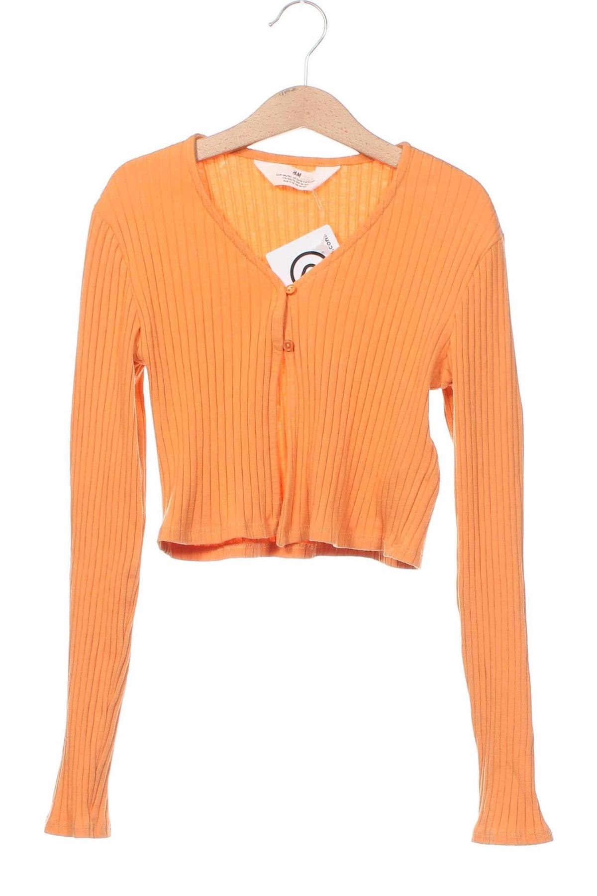 Kinder Strickjacke H&M, Größe 10-11y/ 146-152 cm, Farbe Orange, Preis 3,65 €