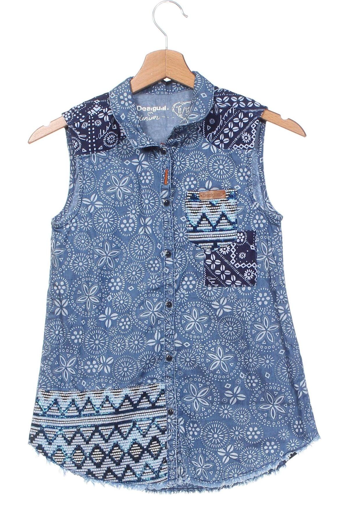 Παιδικό πουκάμισο Desigual, Μέγεθος 11-12y/ 152-158 εκ., Χρώμα Μπλέ, Τιμή 15,00 €
