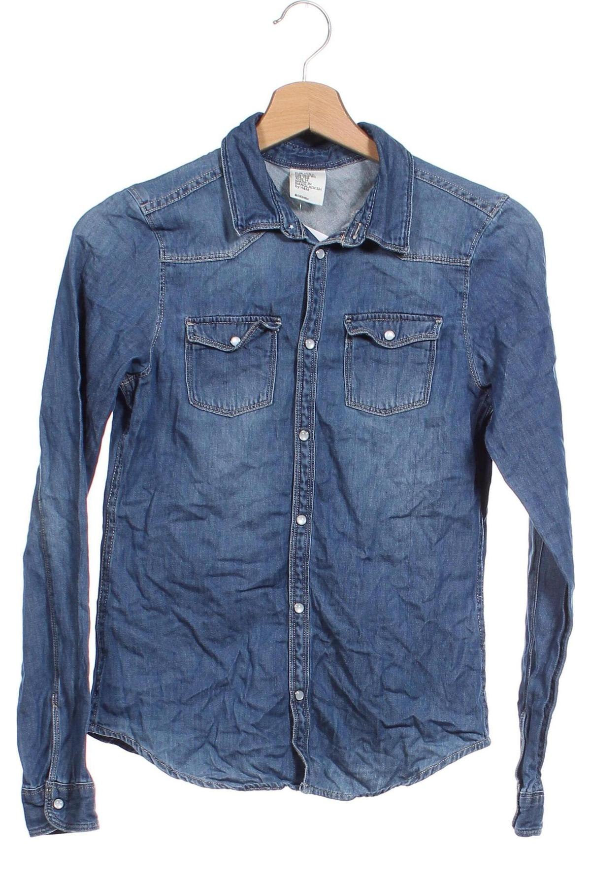 Kinderhemd H&M, Größe 11-12y/ 152-158 cm, Farbe Blau, Preis 4,28 €