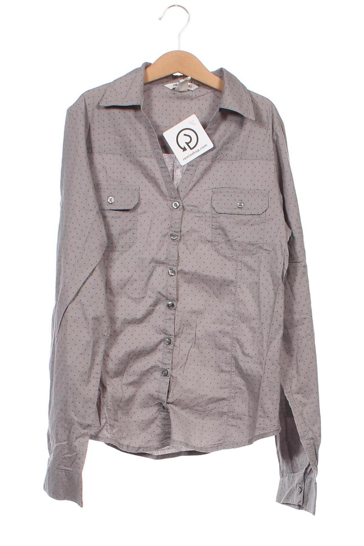 Детска риза H&M, Размер 13-14y/ 164-168 см, Цвят Сив, Цена 11,76 лв.
