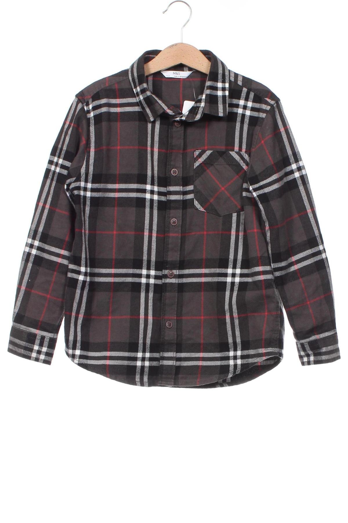 Παιδικό πουκάμισο Marks & Spencer, Μέγεθος 7-8y/ 128-134 εκ., Χρώμα Γκρί, Τιμή 8,01 €