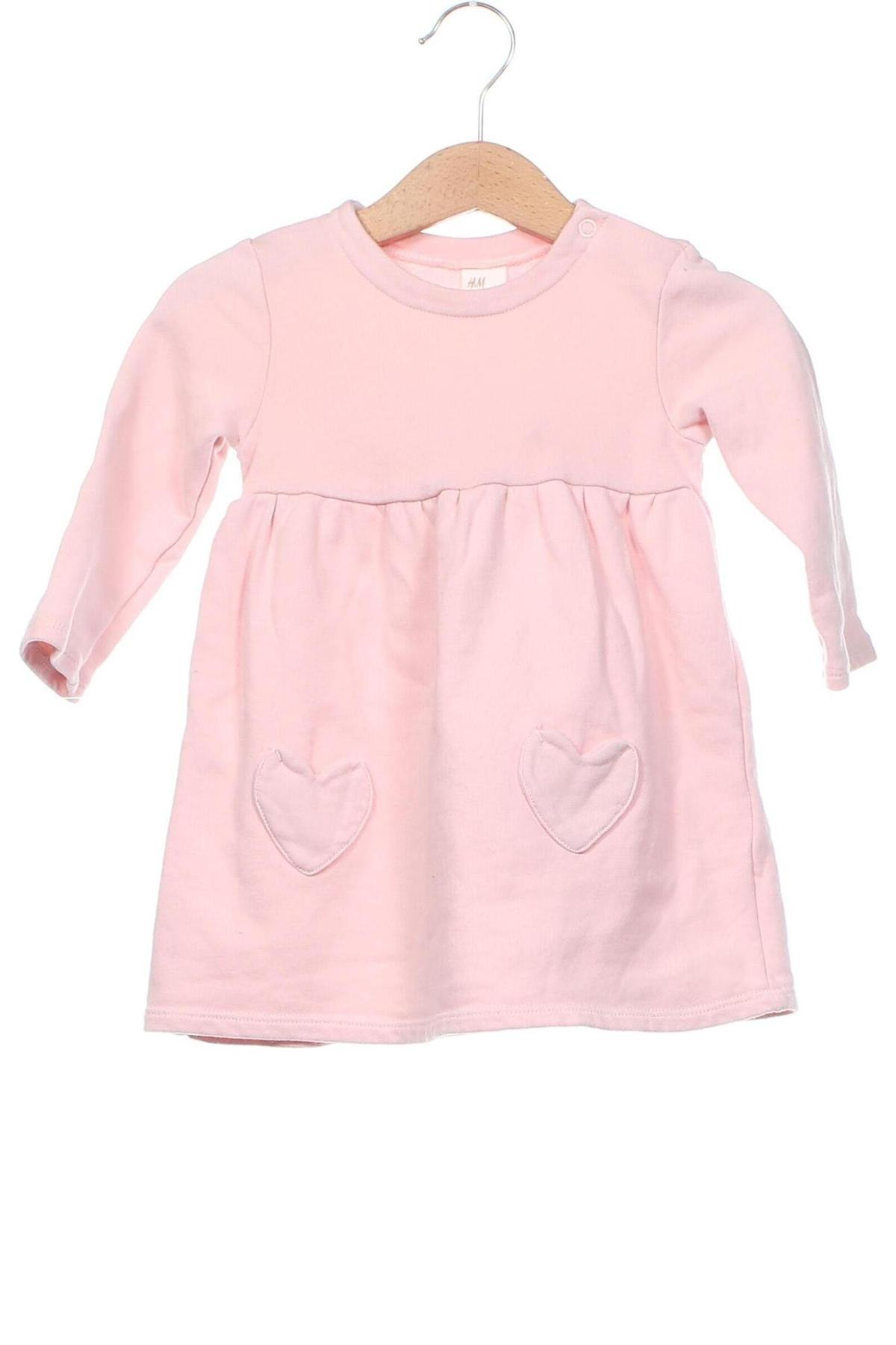Dziecięca sukienka H&M, Rozmiar 6-9m/ 68-74 cm, Kolor Różowy, Cena 22,56 zł