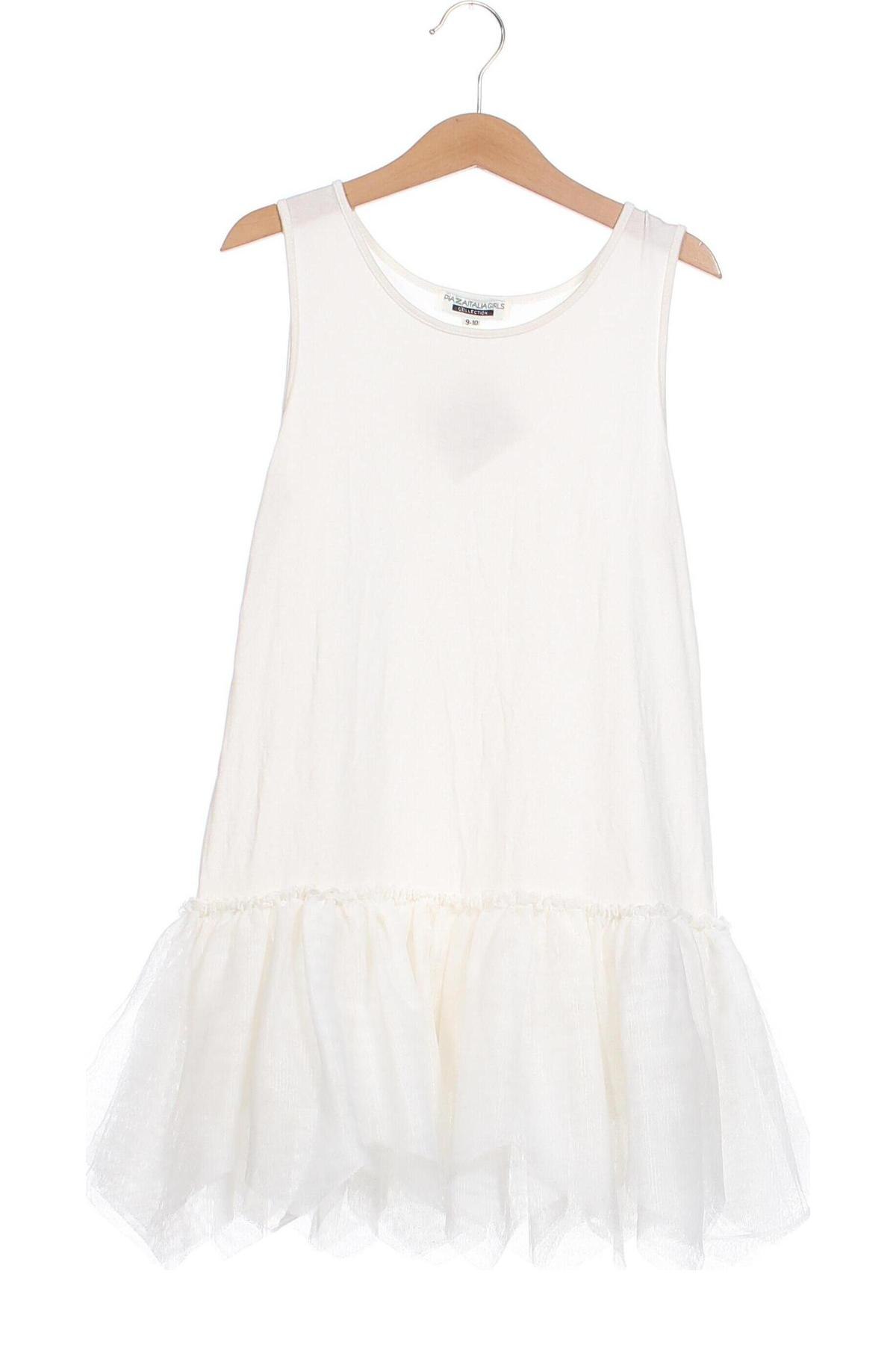 Kinderkleid Piazza Italia, Größe 9-10y/ 140-146 cm, Farbe Weiß, Preis 13,30 €