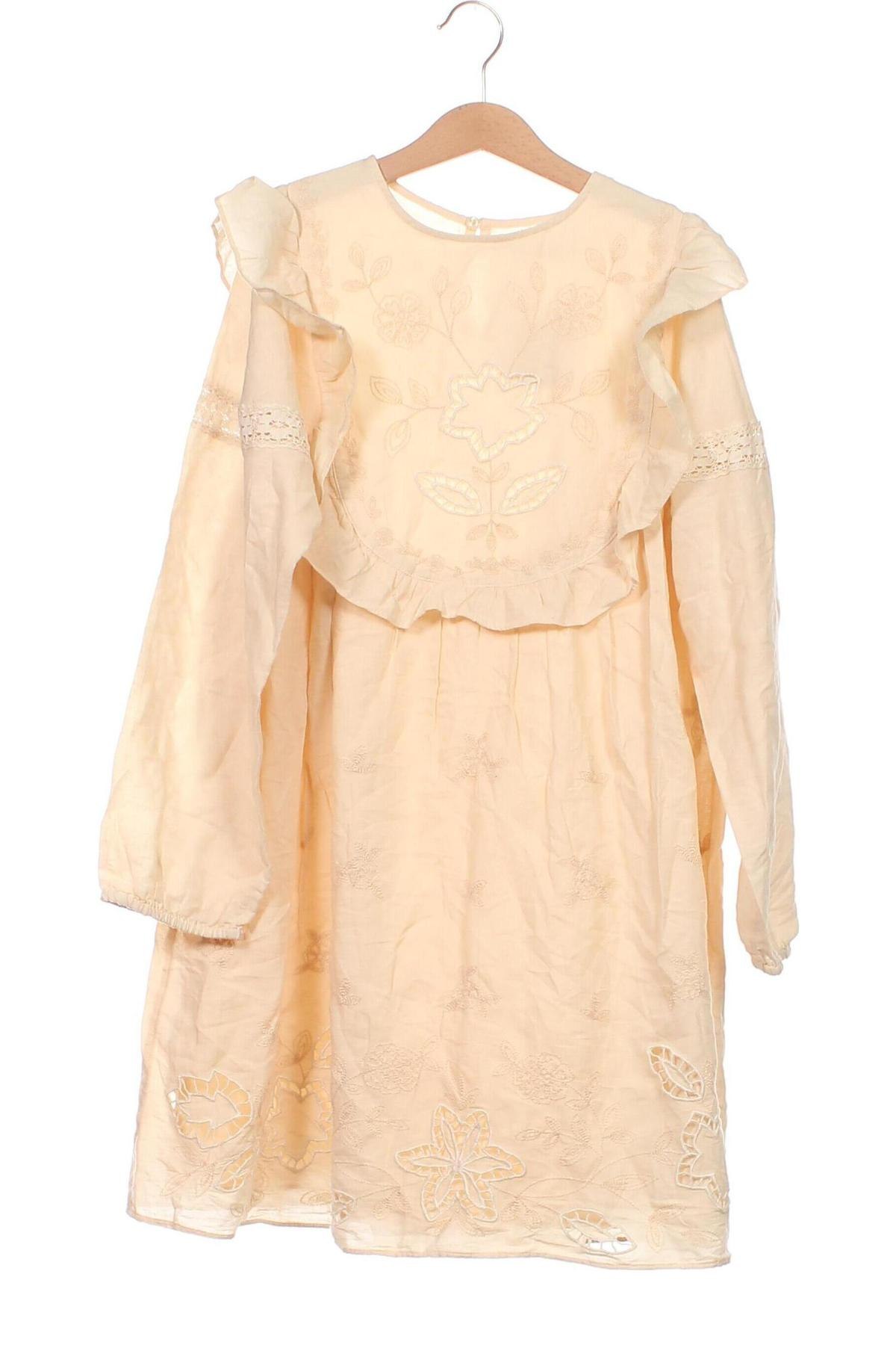Детска рокля Zara, Размер 11-12y/ 152-158 см, Цвят Бежов, Цена 28,00 лв.