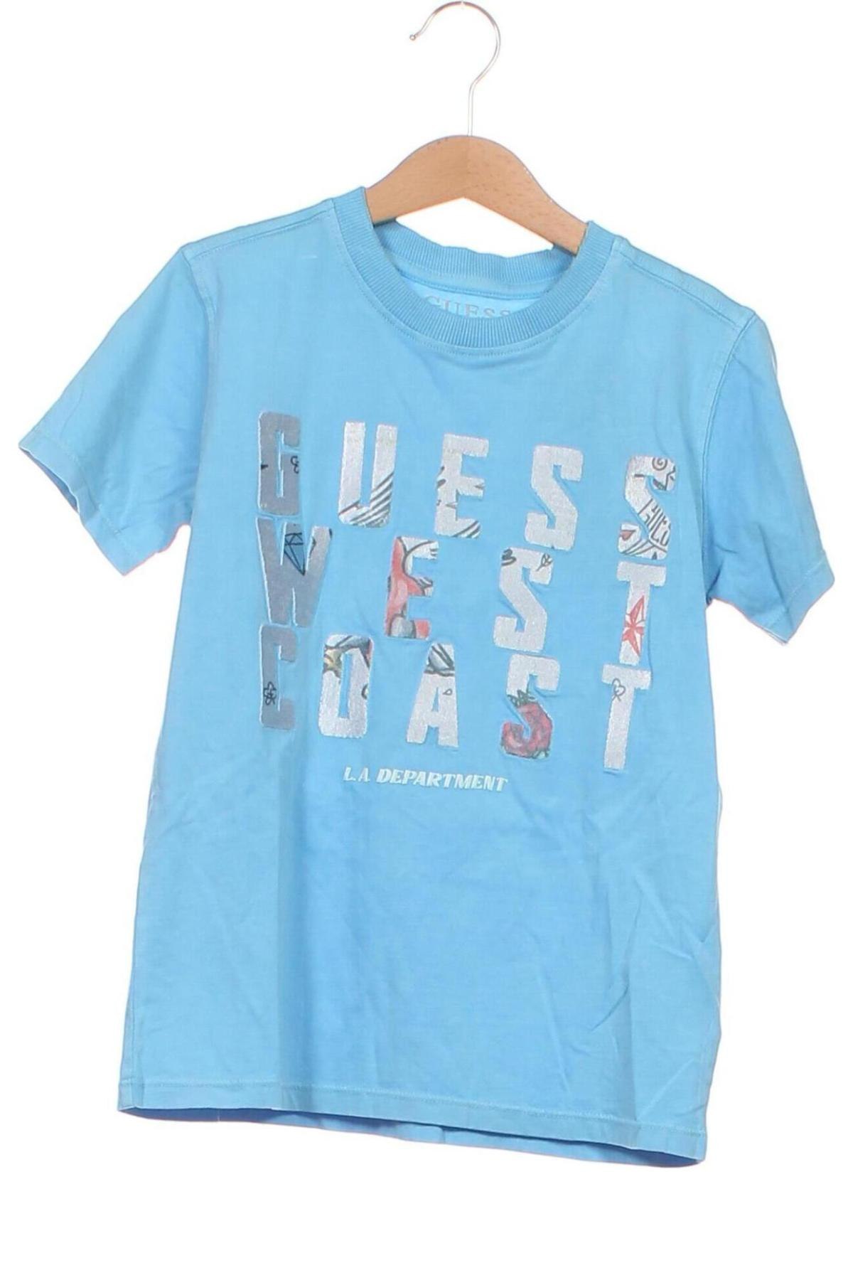 Παιδικό μπλουζάκι Guess, Μέγεθος 7-8y/ 128-134 εκ., Χρώμα Μπλέ, Τιμή 23,71 €