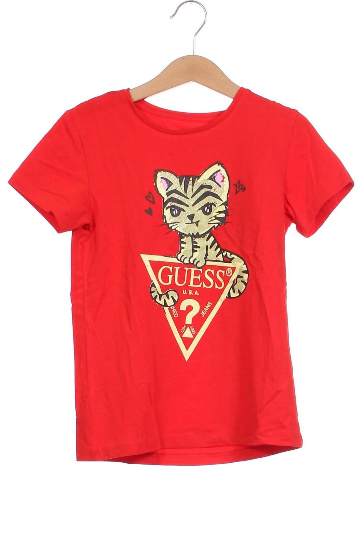 Παιδικό μπλουζάκι Guess, Μέγεθος 8-9y/ 134-140 εκ., Χρώμα Κόκκινο, Τιμή 23,71 €