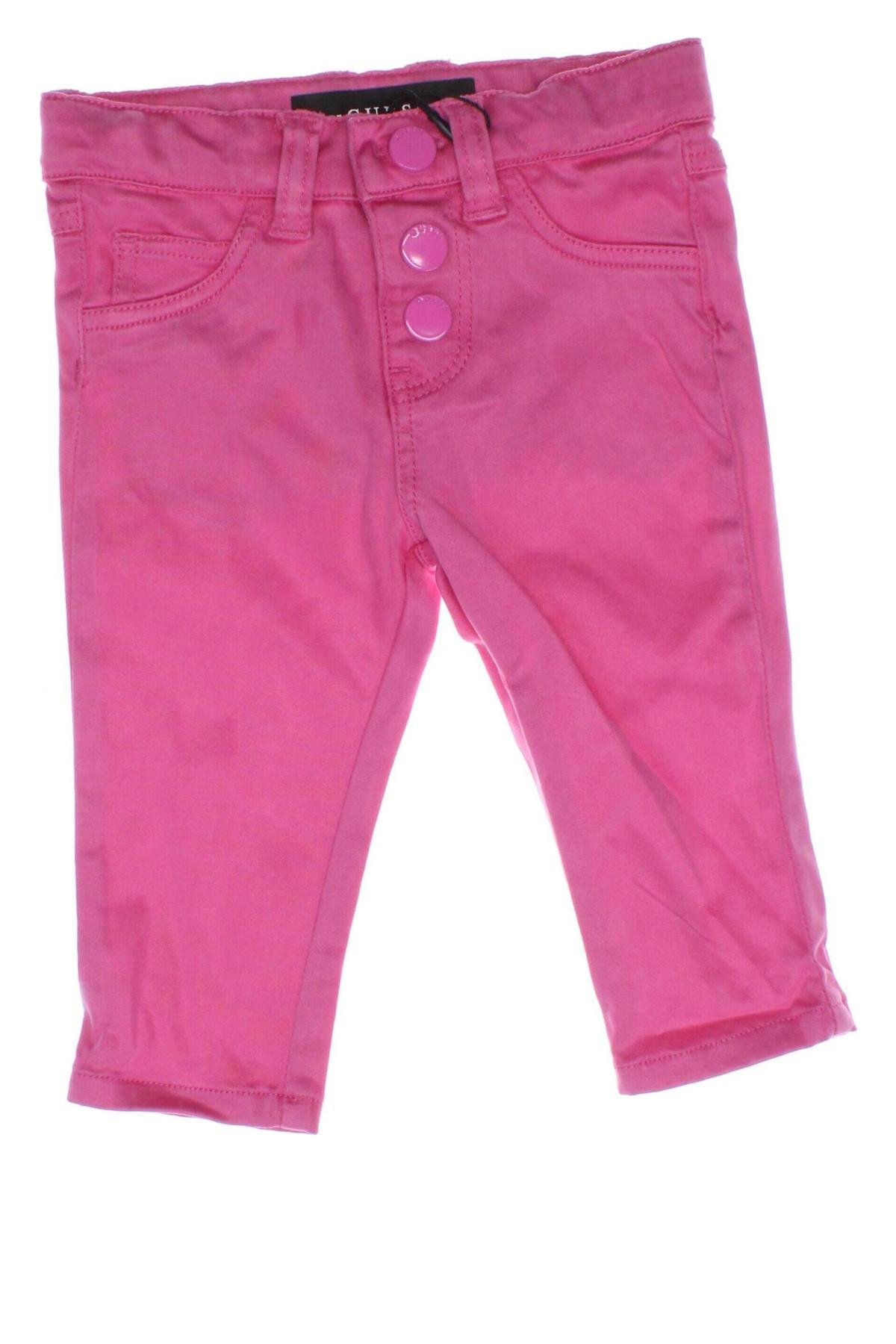 Dziecięce jeansy Guess, Rozmiar 3-6m/ 62-68 cm, Kolor Różowy, Cena 115,15 zł