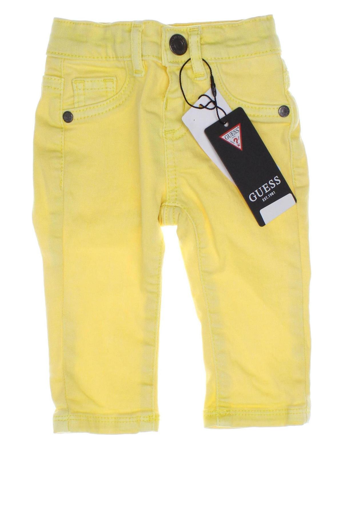 Dziecięce jeansy Guess, Rozmiar 3-6m/ 62-68 cm, Kolor Żółty, Cena 129,54 zł