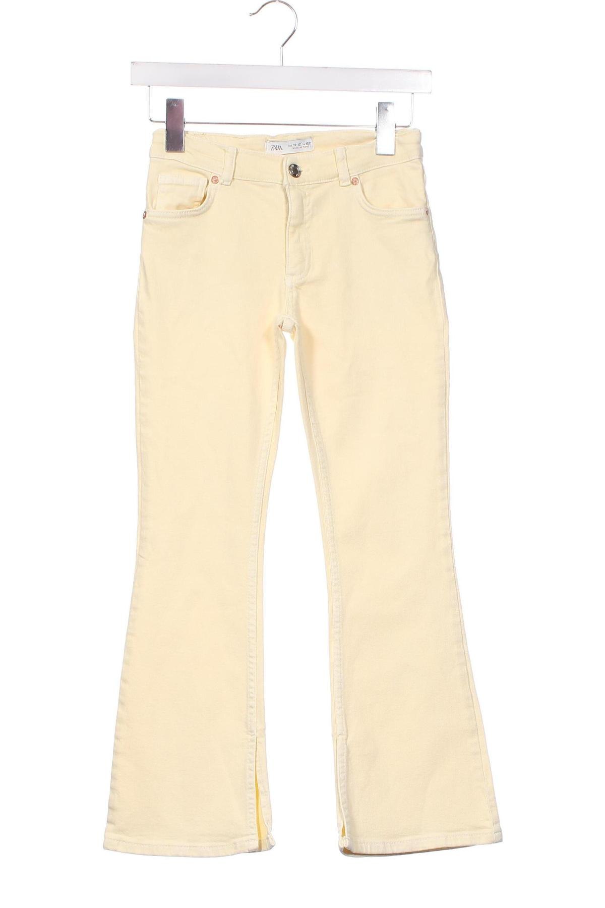 Детски дънки Zara, Размер 11-12y/ 152-158 см, Цвят Жълт, Цена 18,03 лв.