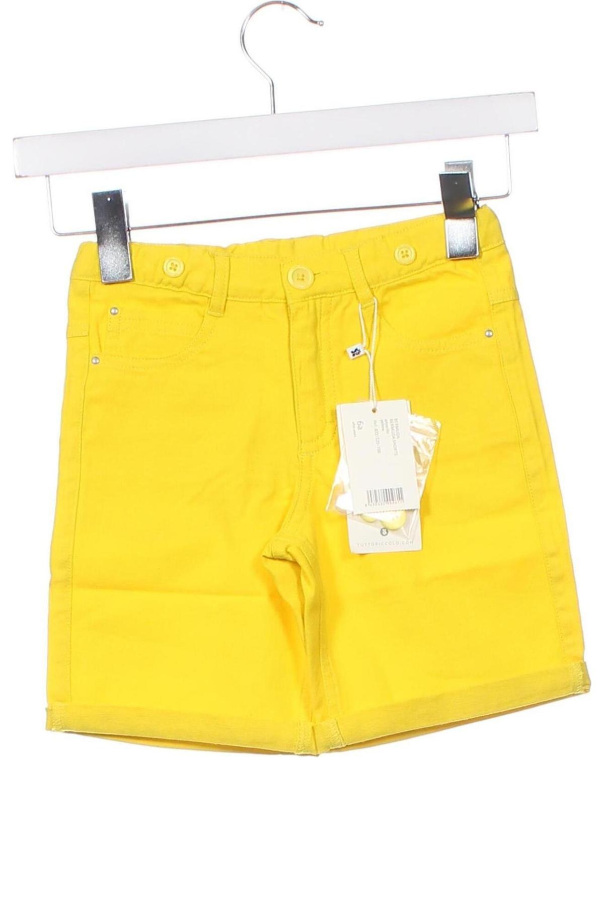 Παιδικό κοντό παντελόνι Tutto Piccolo, Μέγεθος 4-5y/ 110-116 εκ., Χρώμα Κίτρινο, Τιμή 35,05 €