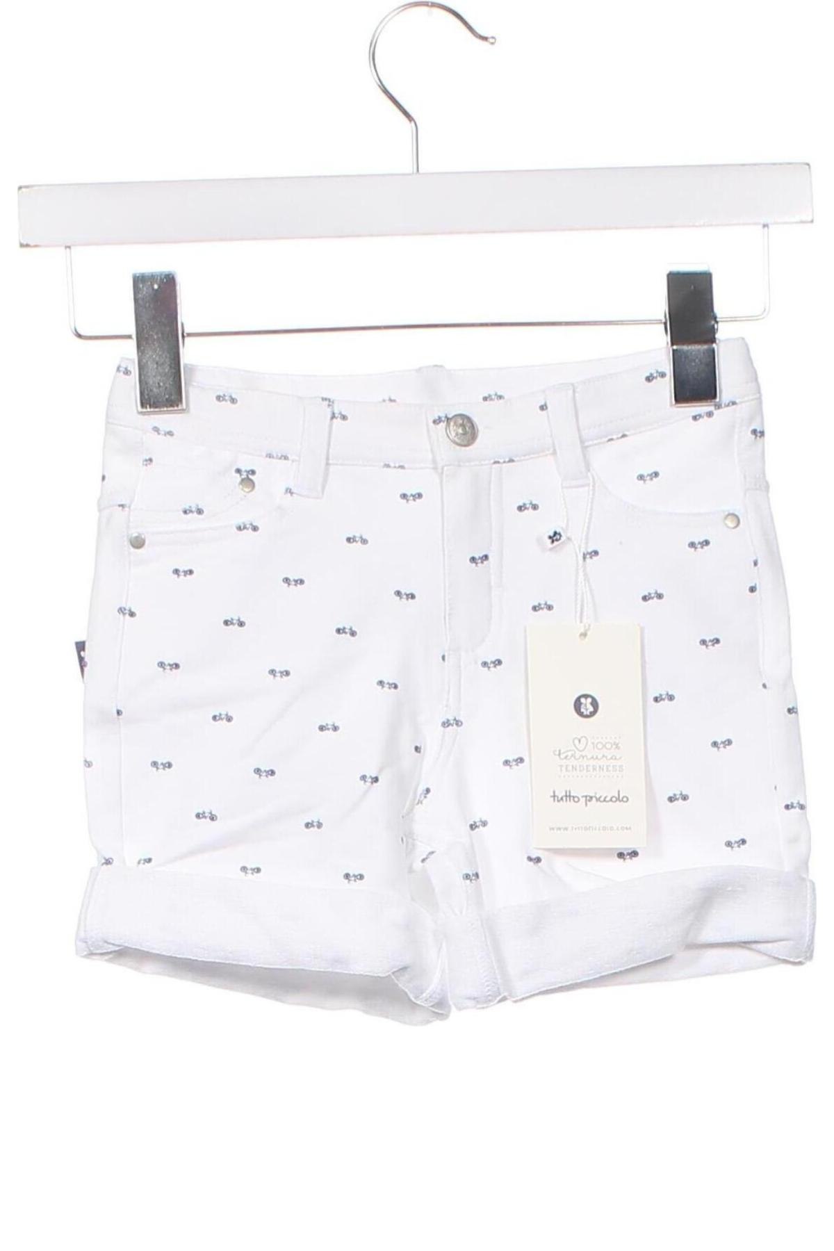Детски къс панталон Tutto Piccolo, Размер 3-4y/ 104-110 см, Цвят Бял, Цена 37,40 лв.