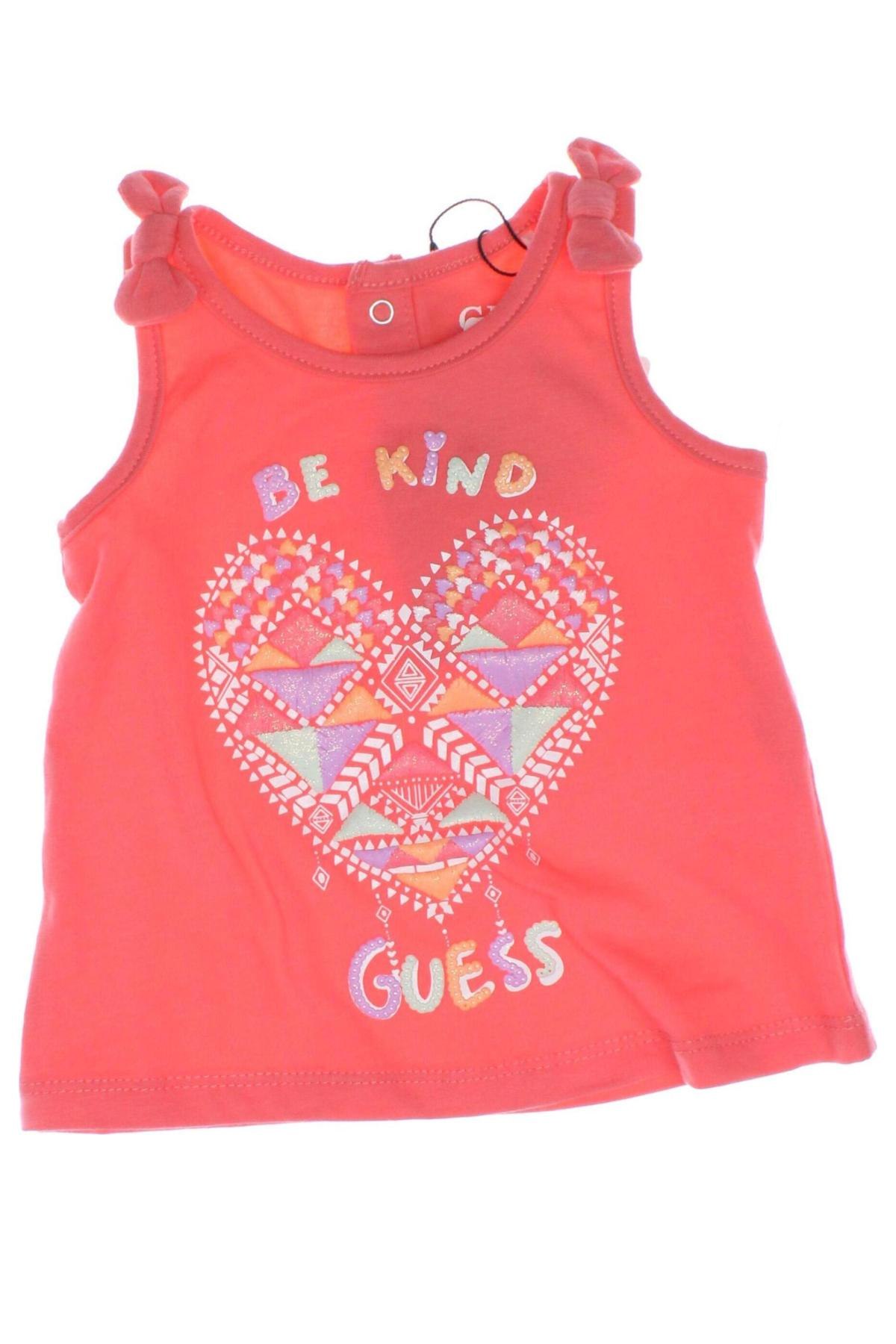 Μπλουζάκι αμάνικο παιδικό Guess, Μέγεθος 3-6m/ 62-68 εκ., Χρώμα Ρόζ , Τιμή 7,89 €