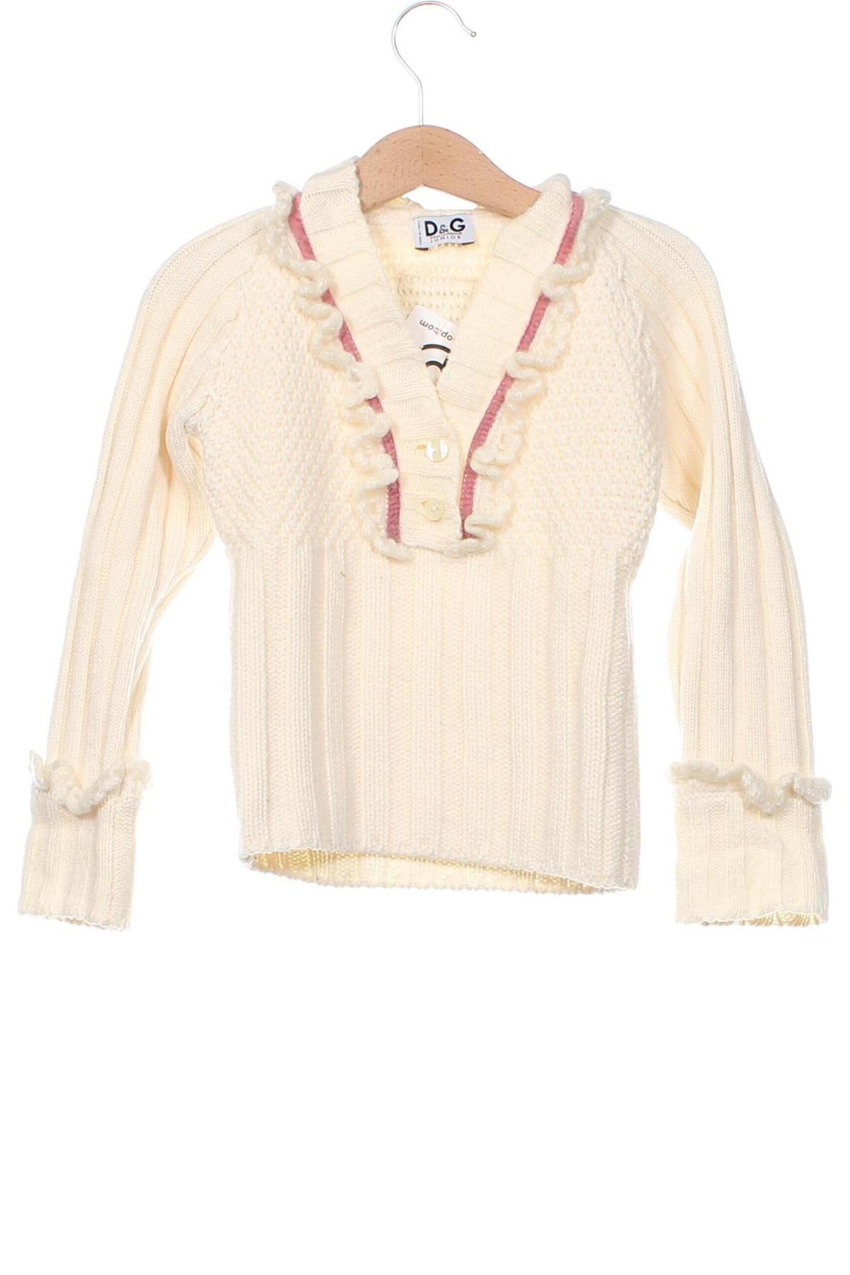 Детски пуловер D&G Dolce&Gabbana, Размер 2-3y/ 98-104 см, Цвят Екрю, Цена 85,04 лв.