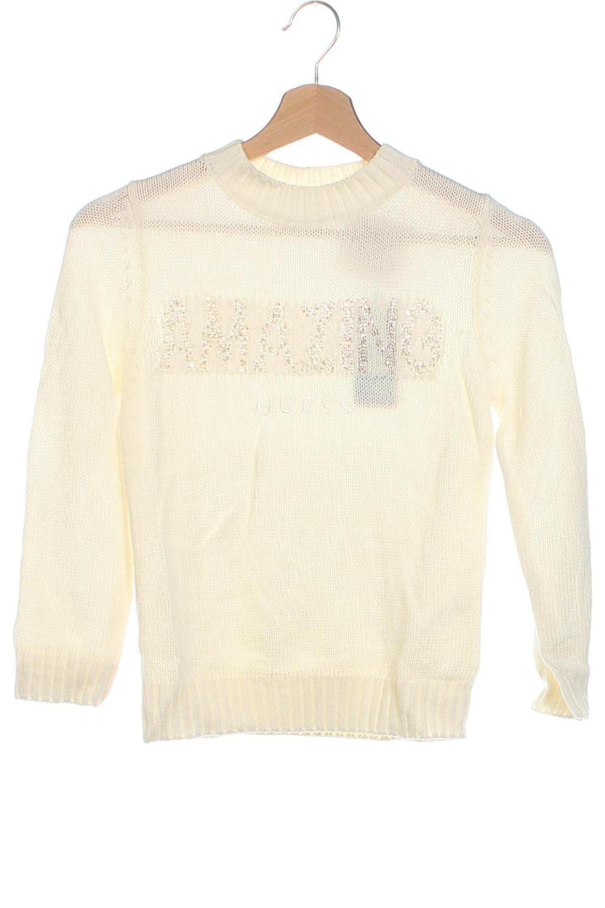 Детски пуловер Guess, Размер 7-8y/ 128-134 см, Цвят Екрю, Цена 46,50 лв.