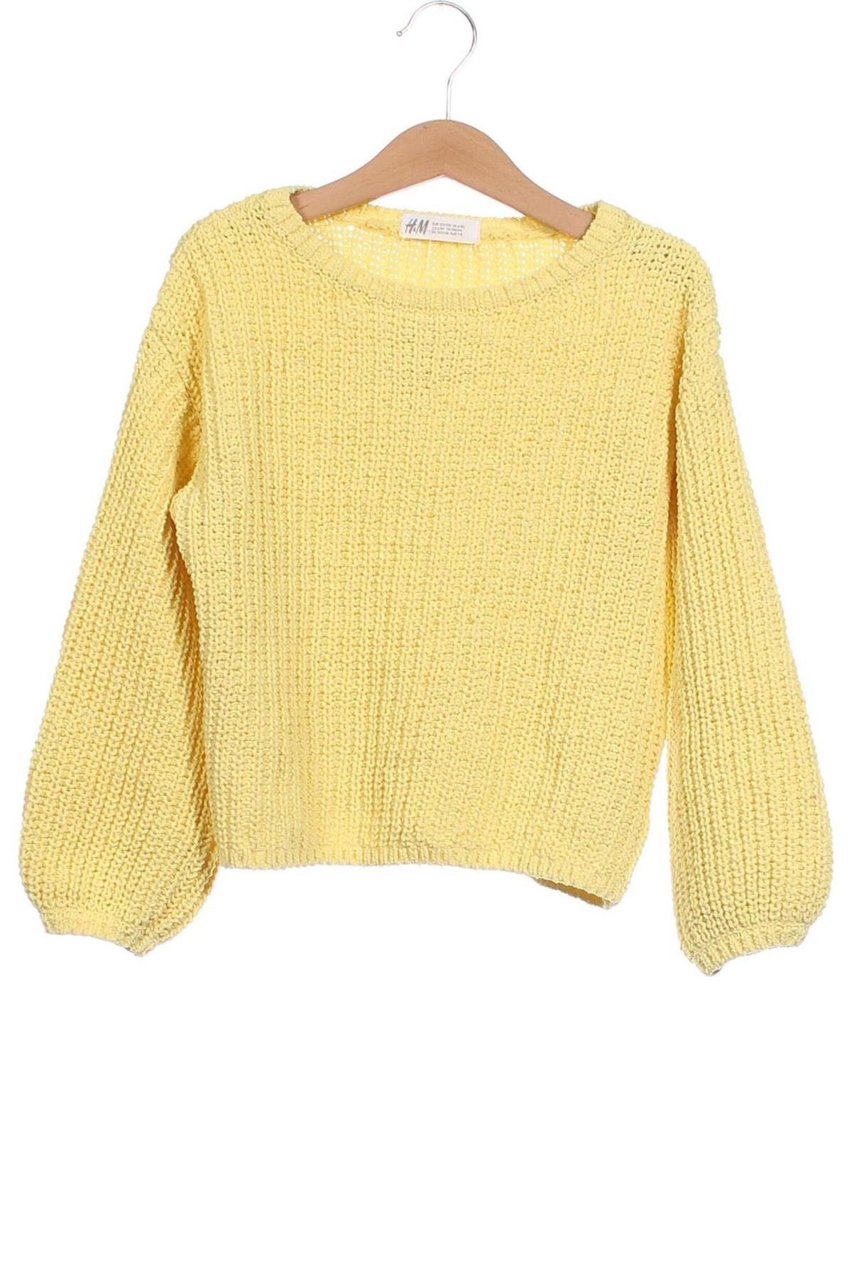 Детски пуловер H&M, Размер 6-7y/ 122-128 см, Цвят Жълт, Цена 9,18 лв.
