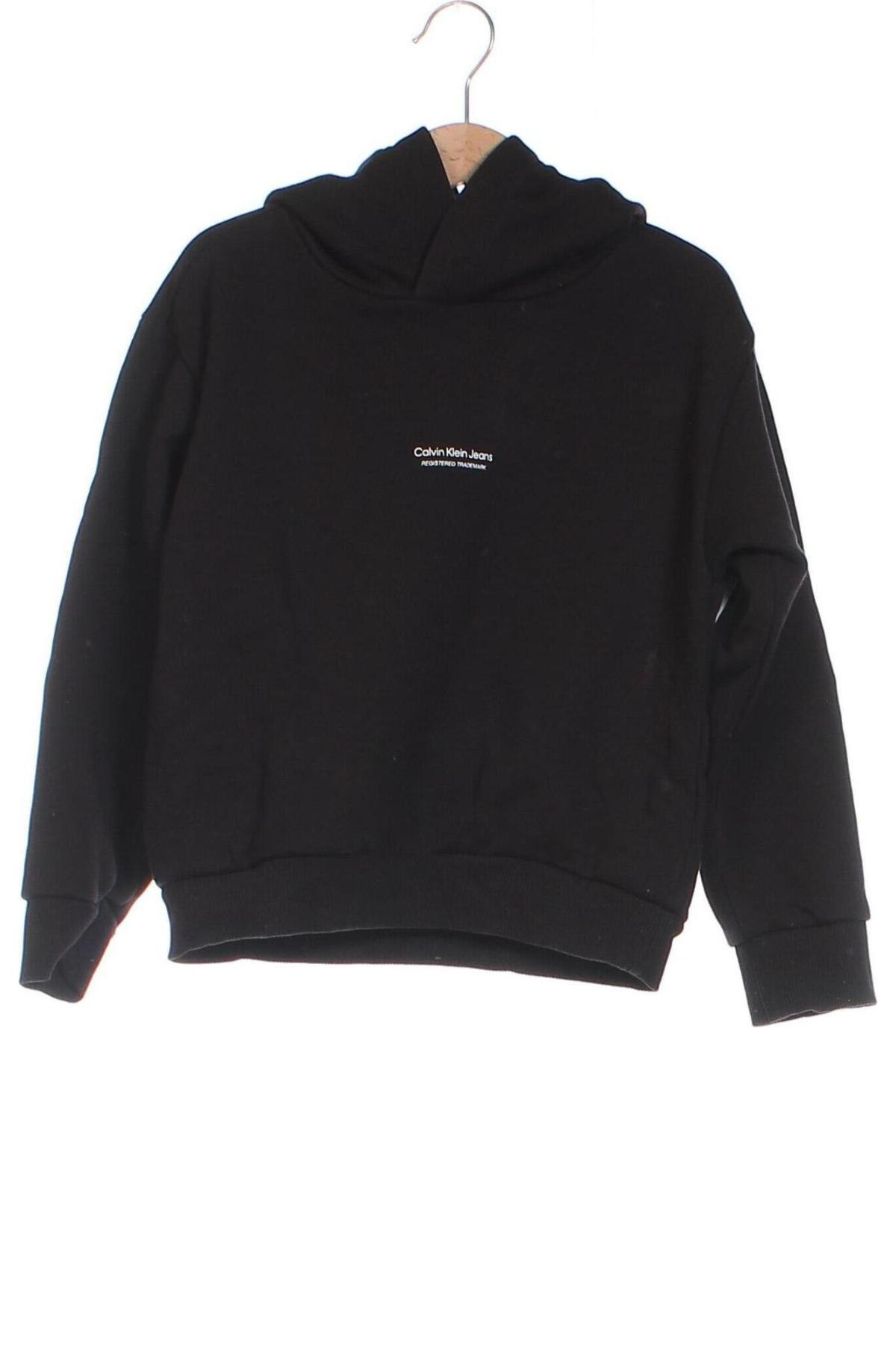 Gyerek sweatshirt Calvin Klein Jeans, Méret 6-7y / 122-128 cm, Szín Fekete, Ár 14 714 Ft