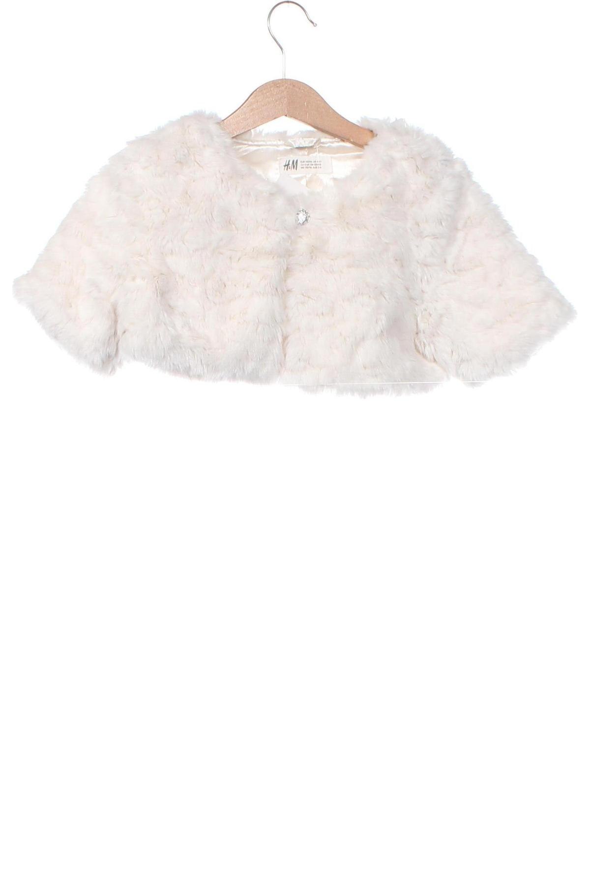 Детско палто H&M, Размер 4-5y/ 110-116 см, Цвят Бял, Цена 24,00 лв.