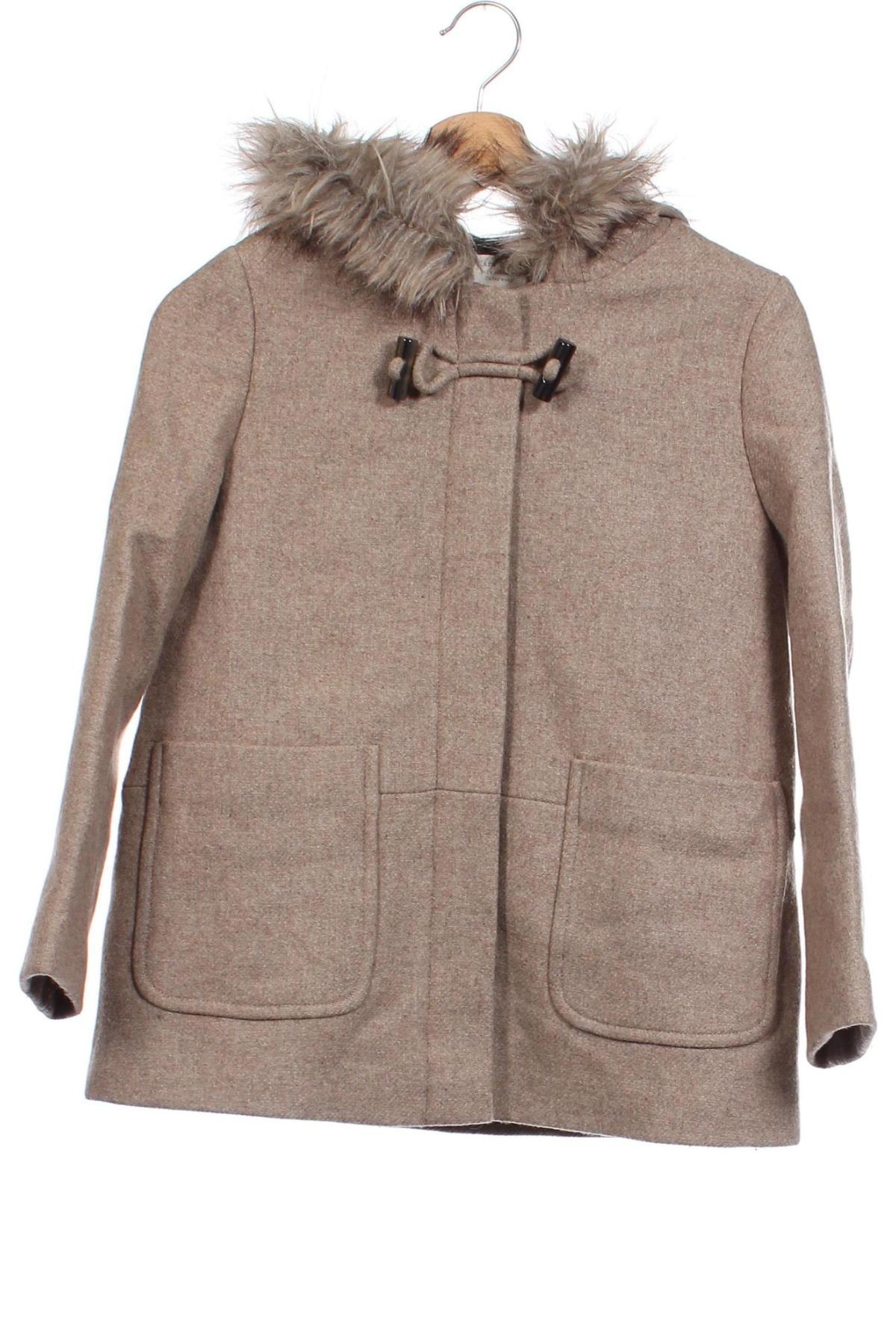 Palton pentru copii Zara, Mărime 11-12y/ 152-158 cm, Culoare Maro, Preț 94,08 Lei